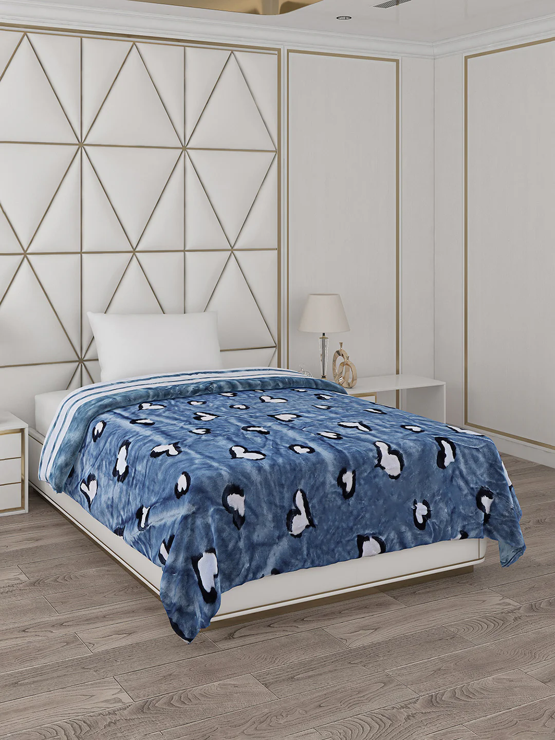 Printed Single Bed Reversible Blanket 2 Ply, 511 GSM, 1.8 kg (New Diamond) - Image 5