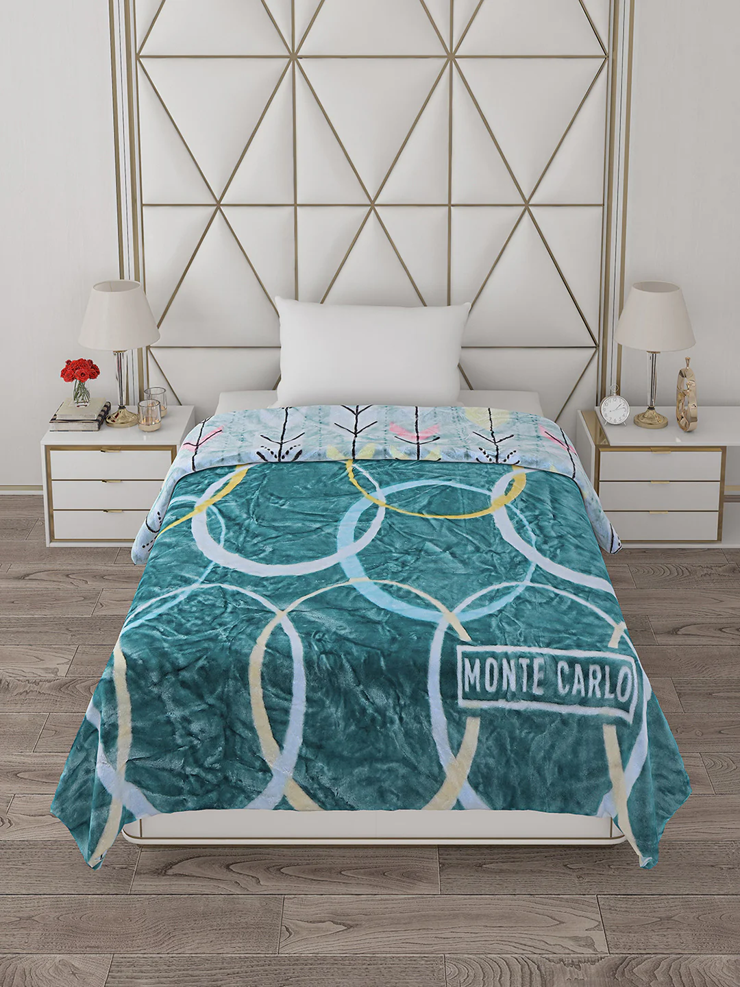 Printed Single Bed Reversible Blanket 2 Ply, 511 GSM, 1.8 kg (New Diamond) - Image 4