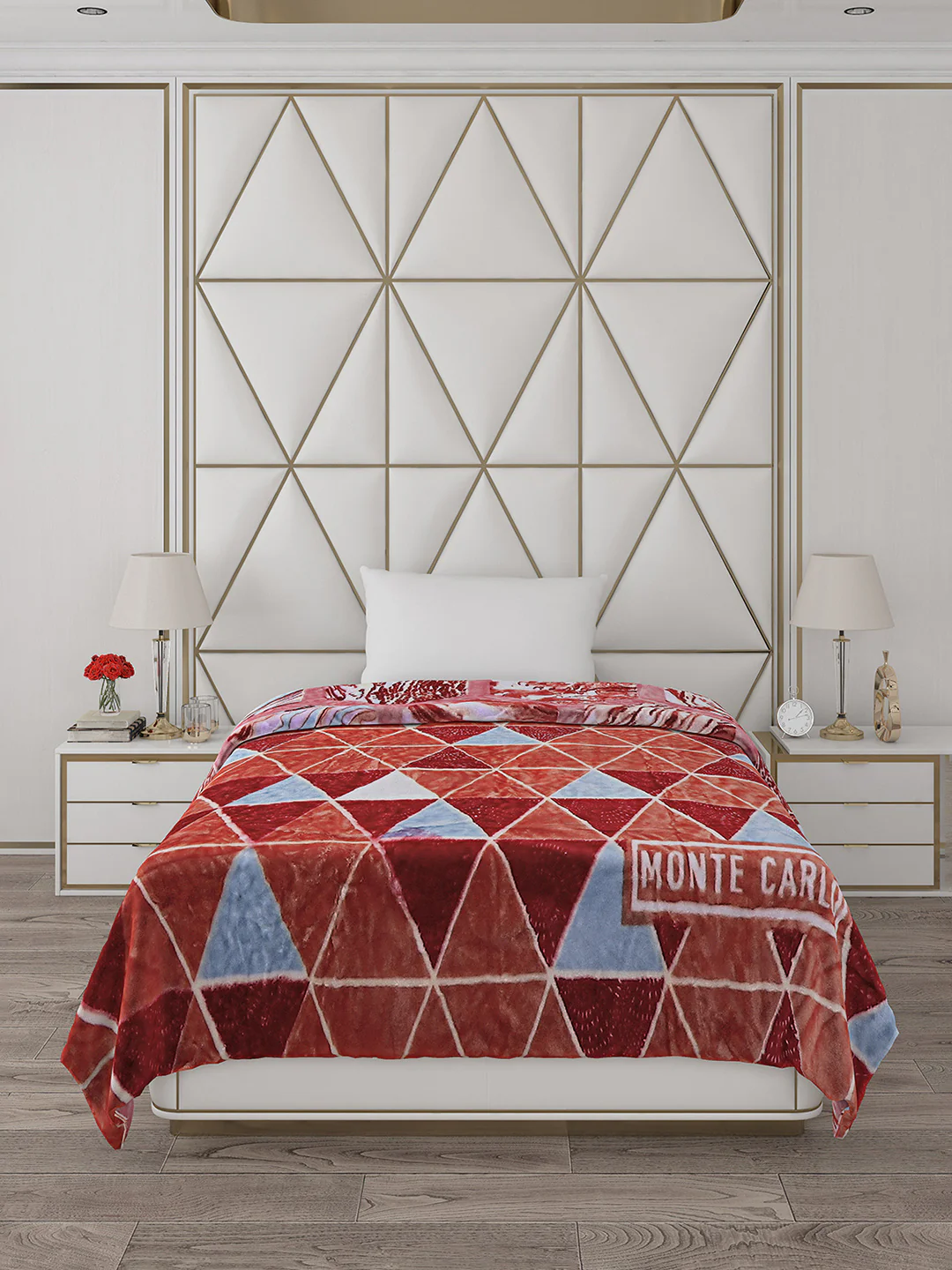 Printed Single Bed Reversible Blanket 2 Ply, 511 GSM, 1.8 kg (New Diamond) - Image 3