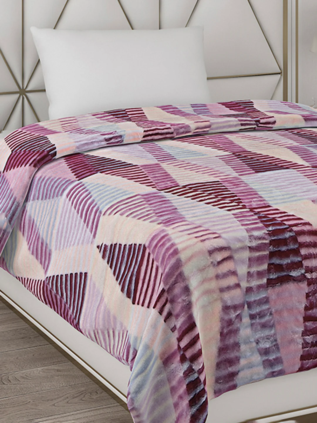 Printed Single Bed Reversible Blanket 2 Ply, 568 GSM, 2 kg (Glamour)