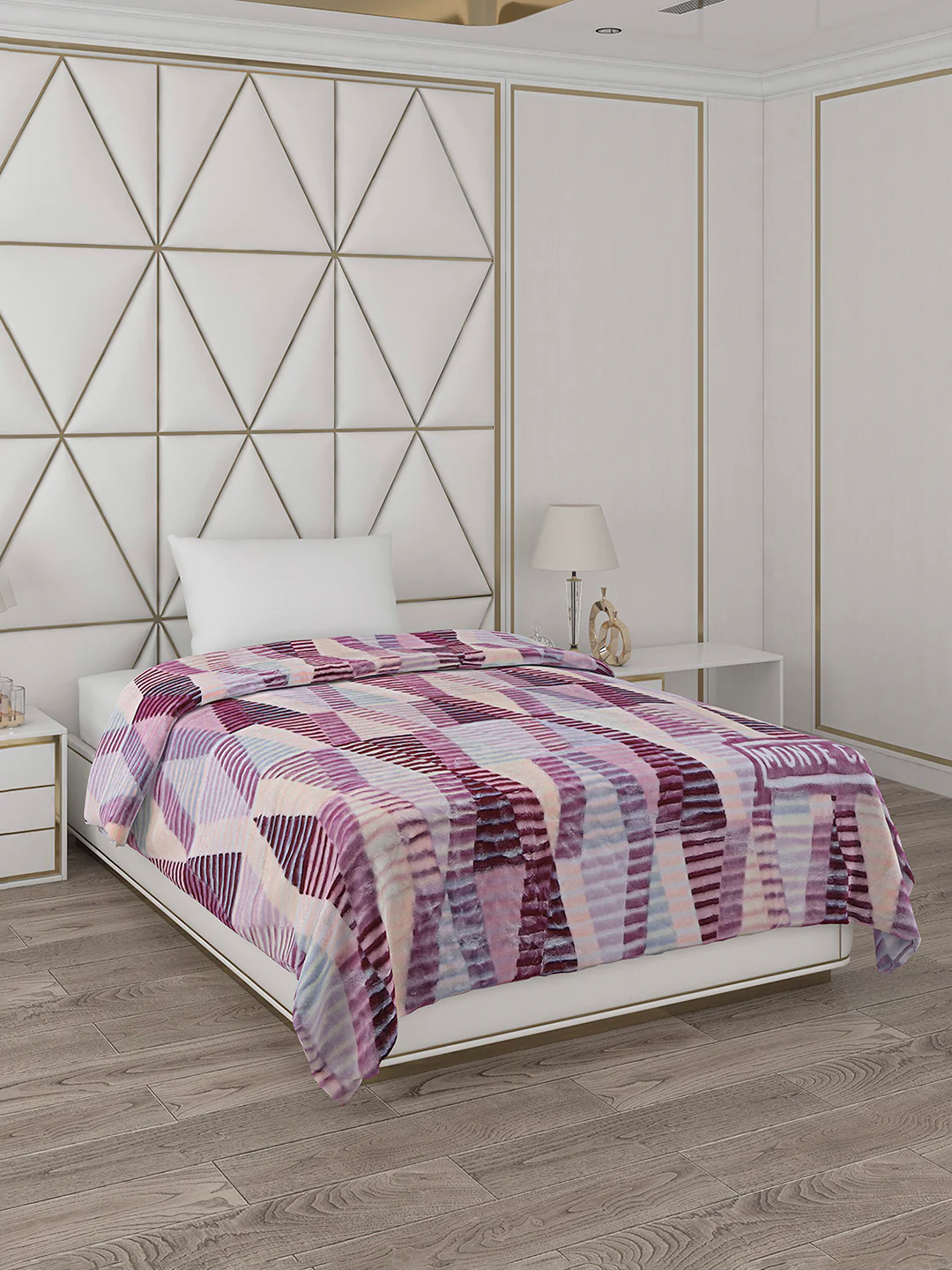 Printed Single Bed Reversible Blanket 2 Ply, 568 GSM, 2 kg (Glamour) - Image 4