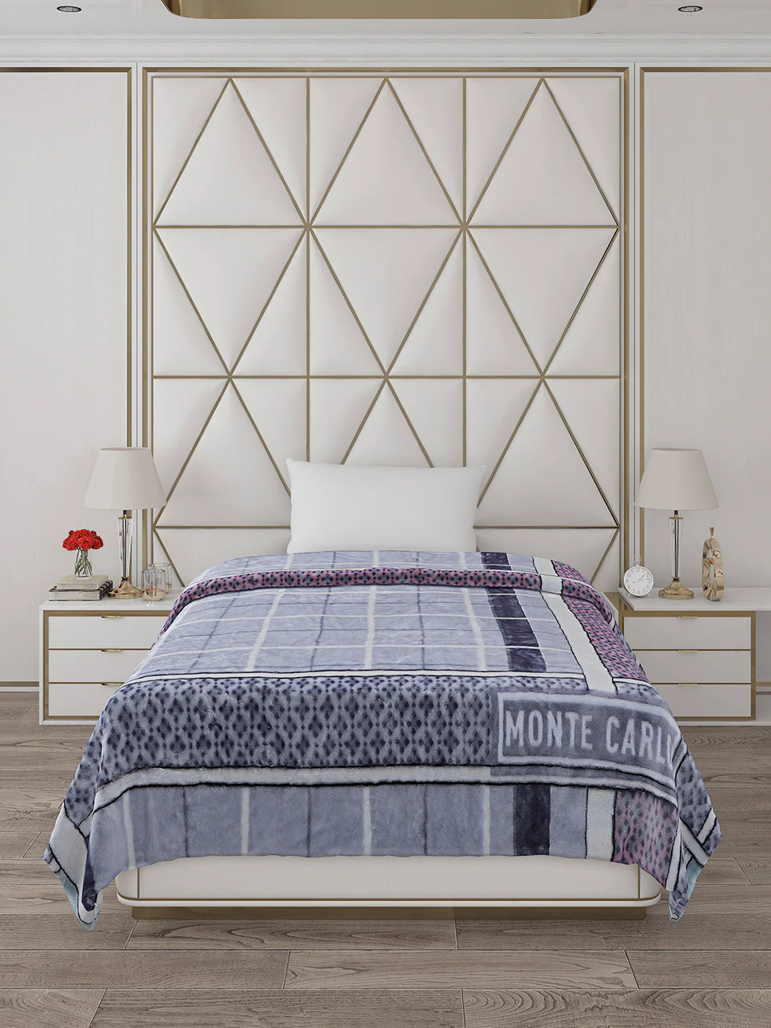 Printed Single Bed Reversible Blanket 2 Ply, 568 GSM, 2 kg (Glamour) - Image 2