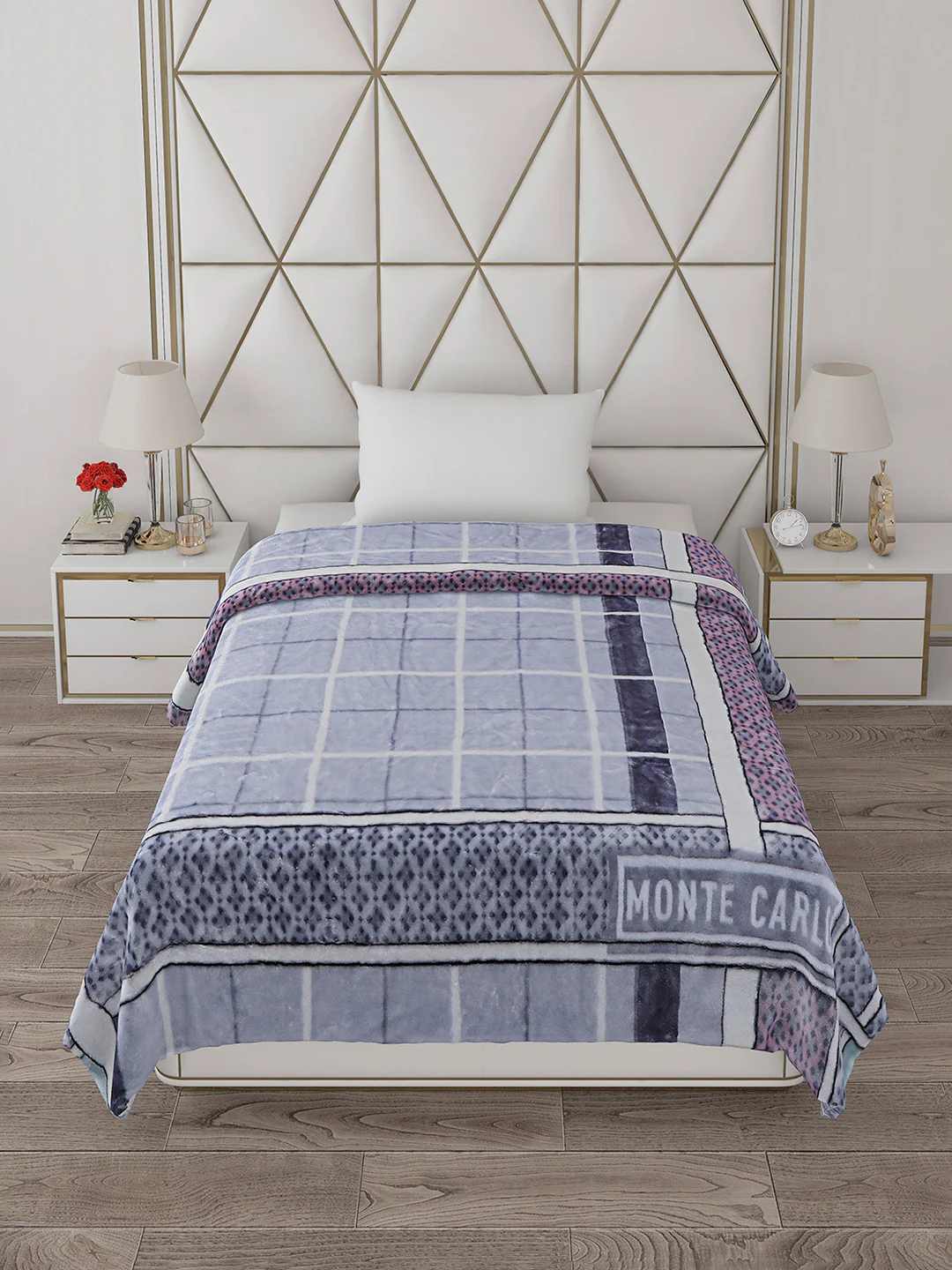 Printed Single Bed Reversible Blanket 2 Ply, 568 GSM, 2 kg (Glamour) - Image 3
