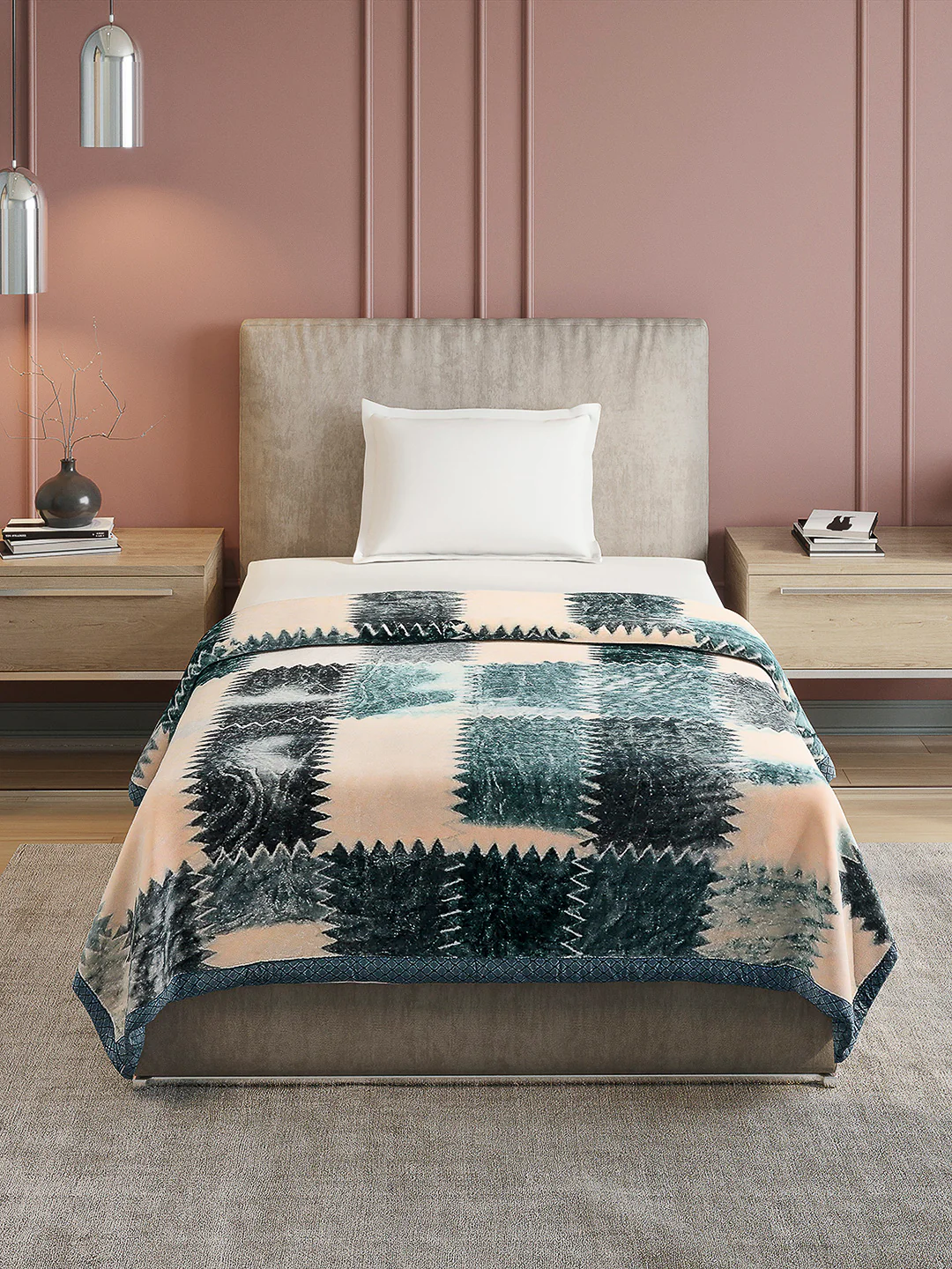 Printed Single Bed Reversible Blanket 2 Ply, 597 GSM, 2.1 kg (Everest) - Image 2