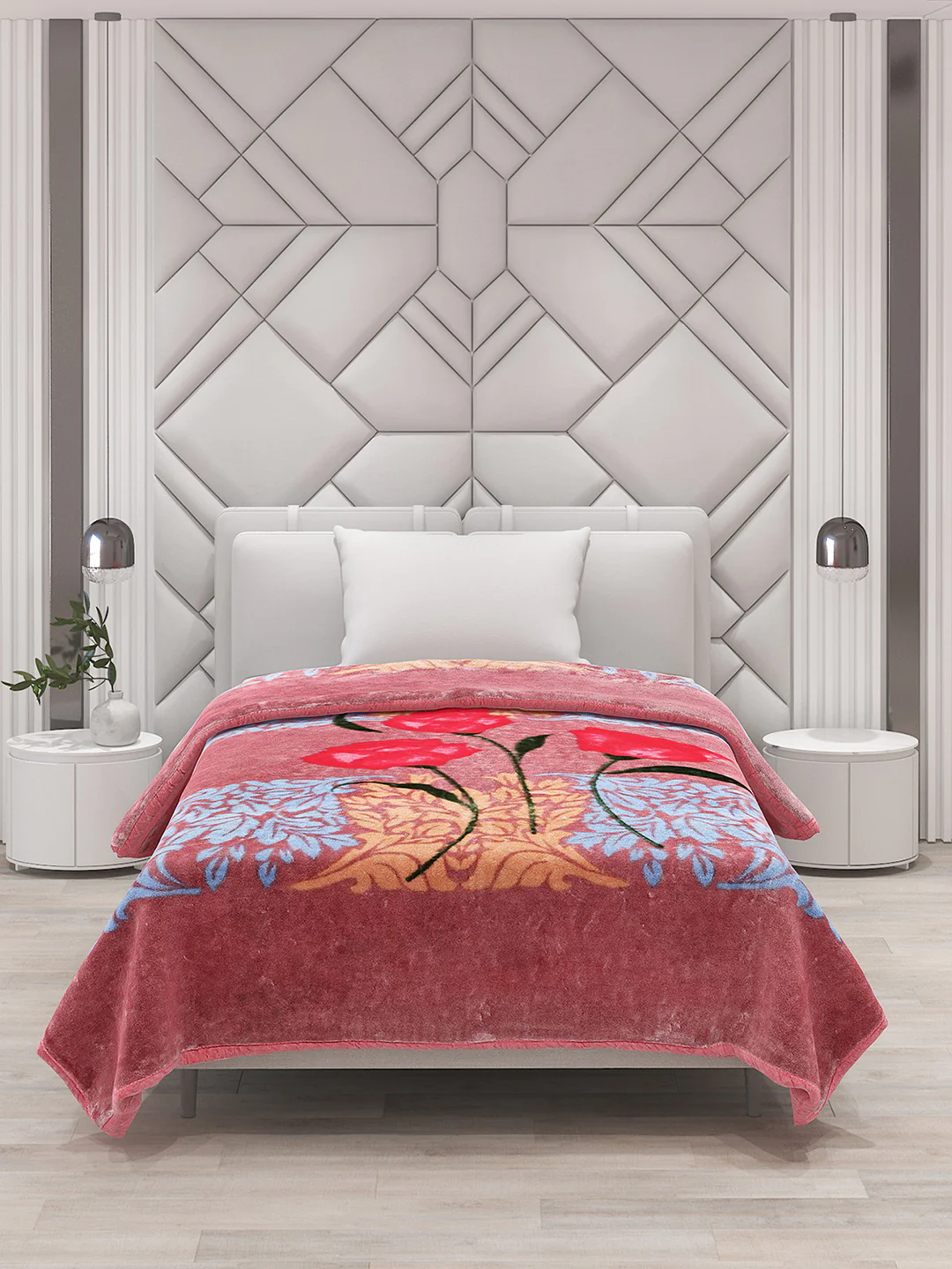 Printed Single Bed Mink Blanket for Mild Winter -1 Ply - Image 3