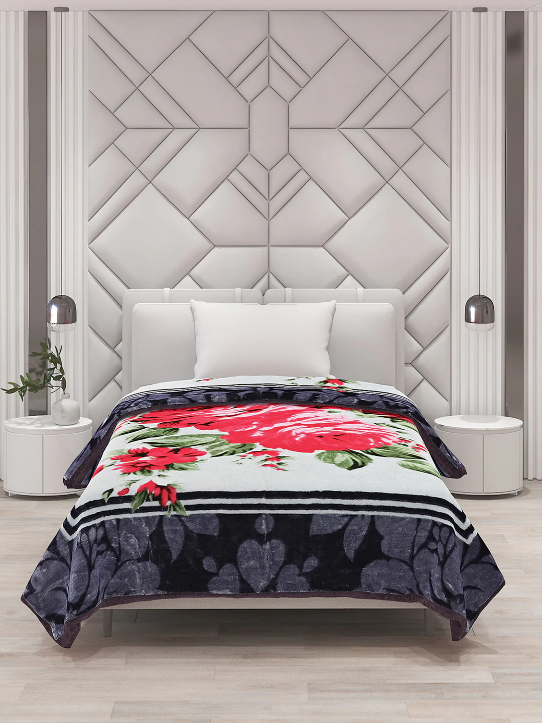 Printed Single Bed Mink Blanket for Mild Winter -1 Ply - Image 3