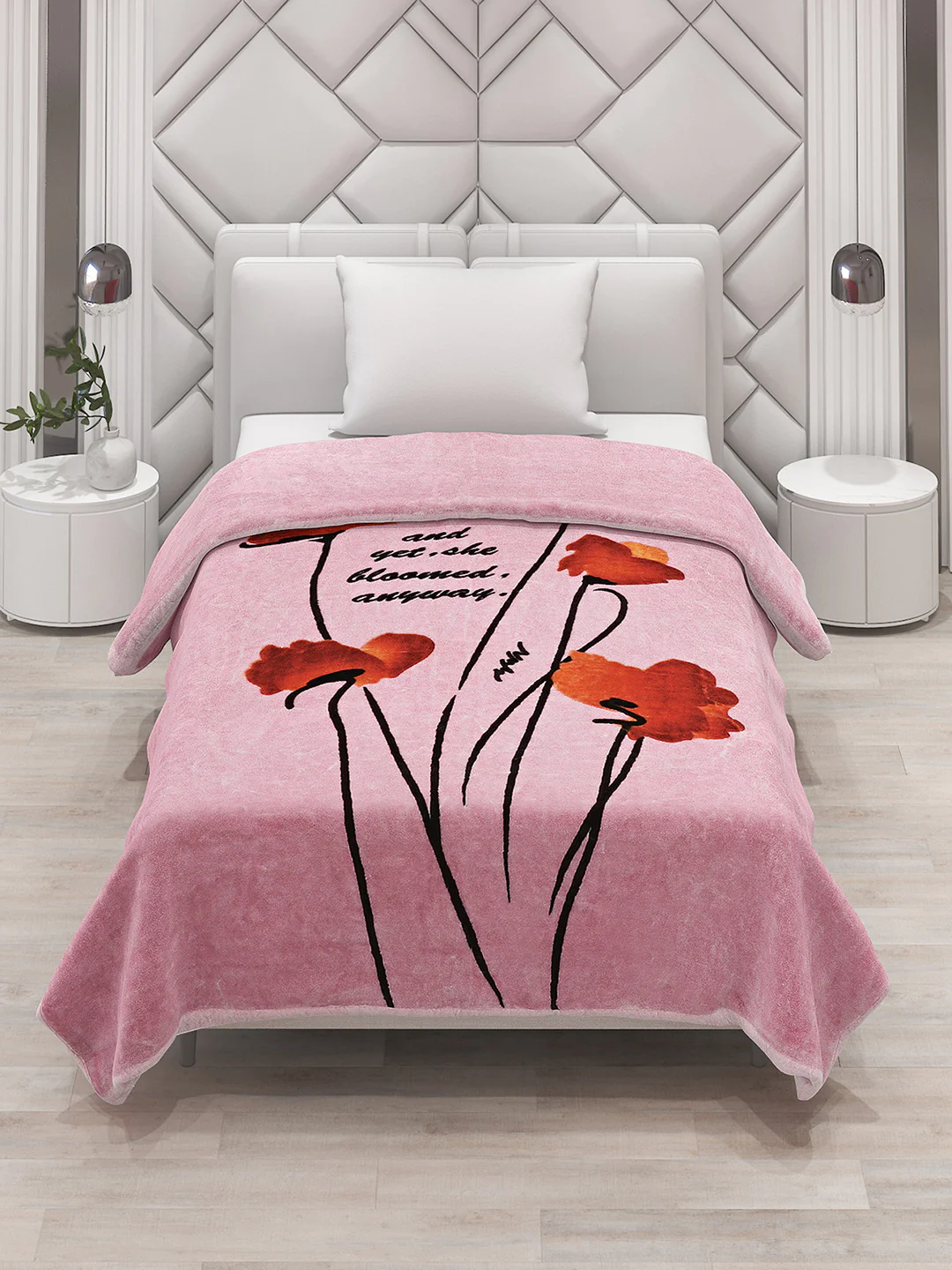 Printed Single Bed Mink Blanket for Mild Winter -1 Ply - Image 2