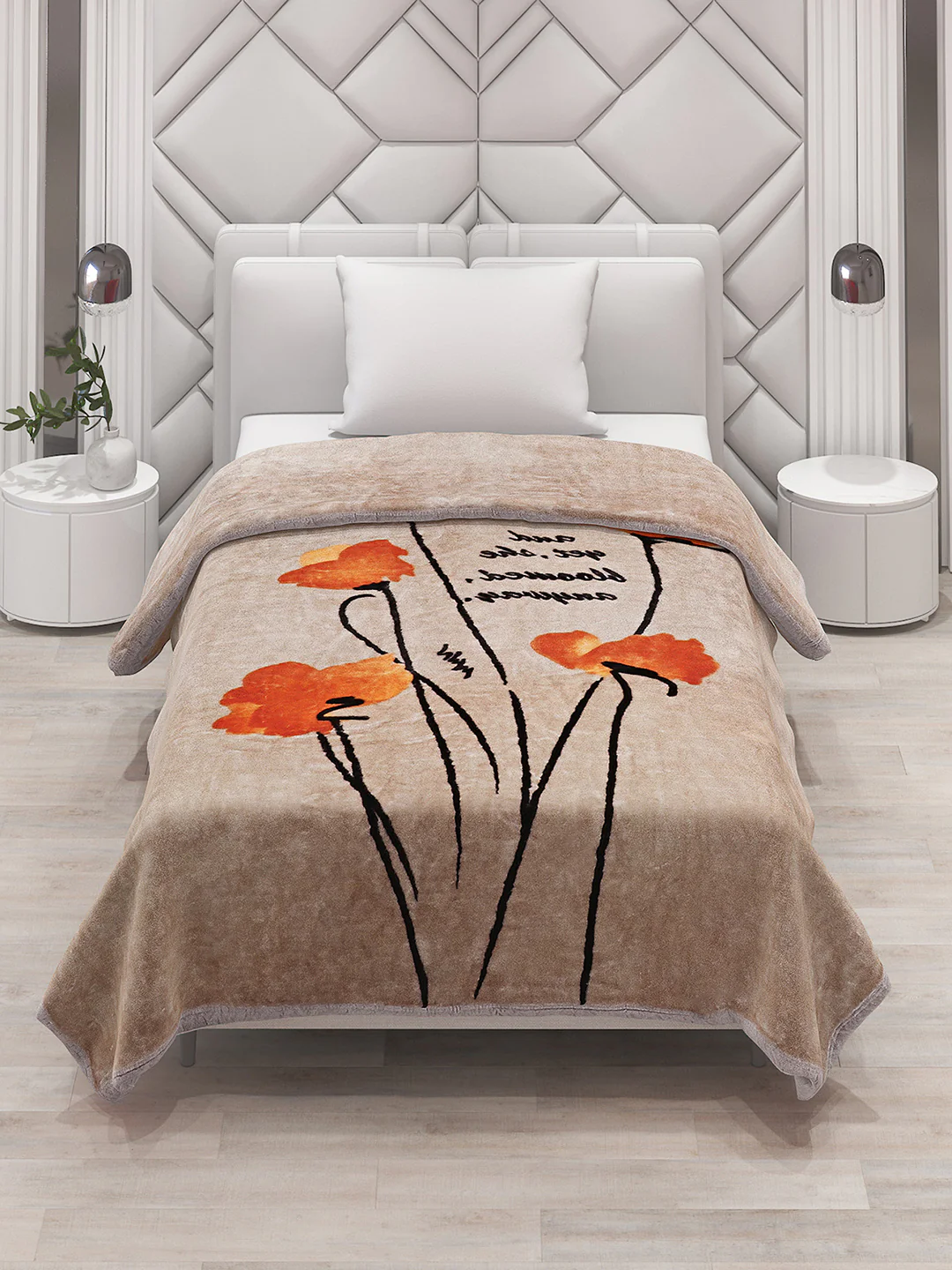 Printed Single Bed Mink Blanket for Mild Winter -1 Ply - Image 2