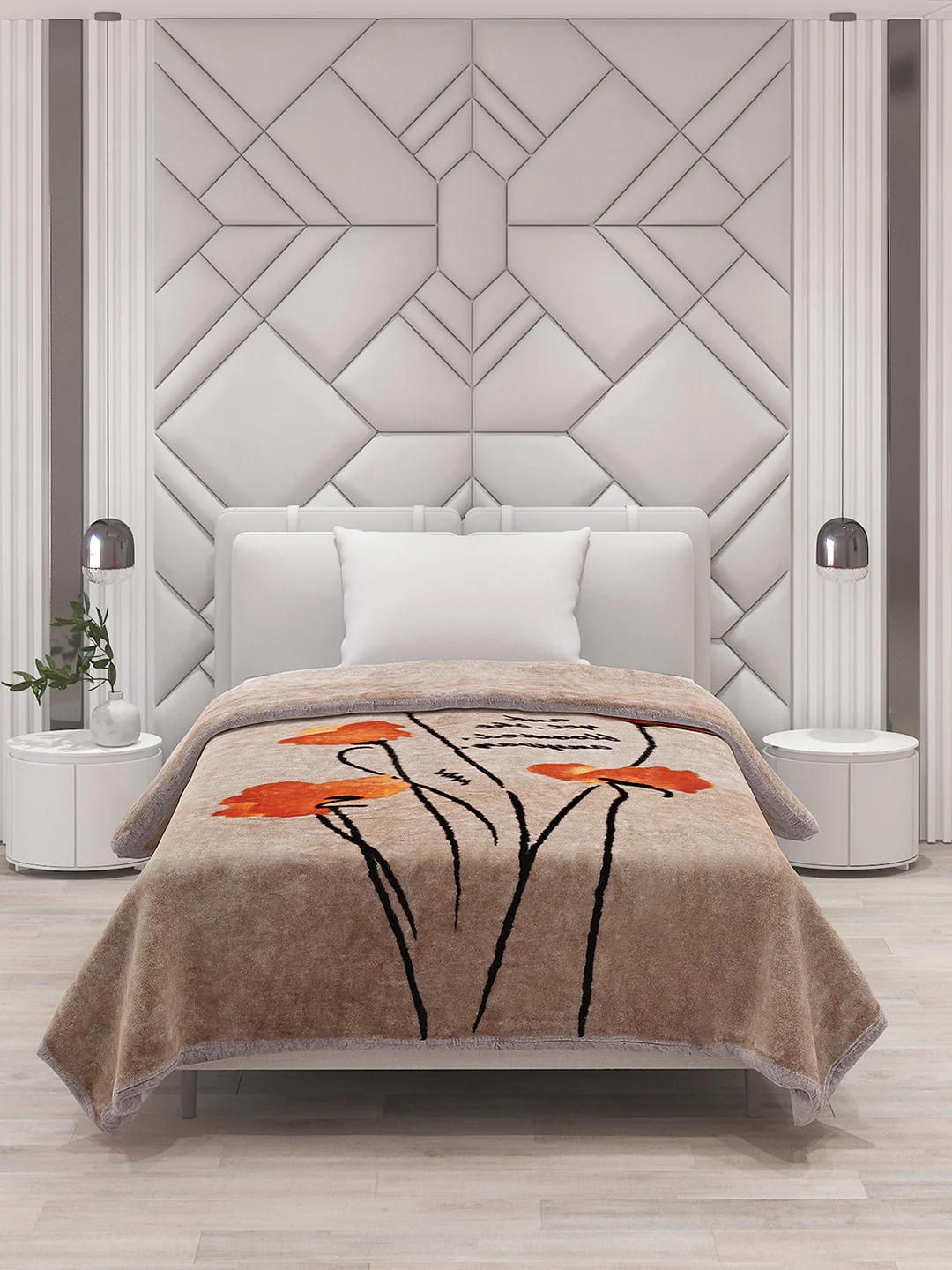 Printed Single Bed Mink Blanket for Mild Winter -1 Ply - Image 3
