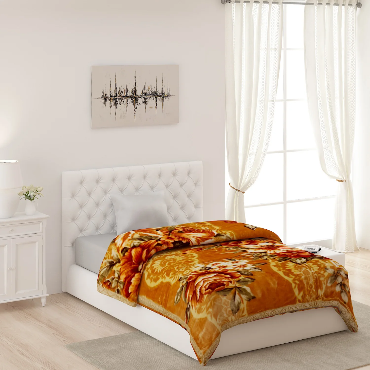 Printed Single Bed Blanket for Heavy Winter -2 Ply