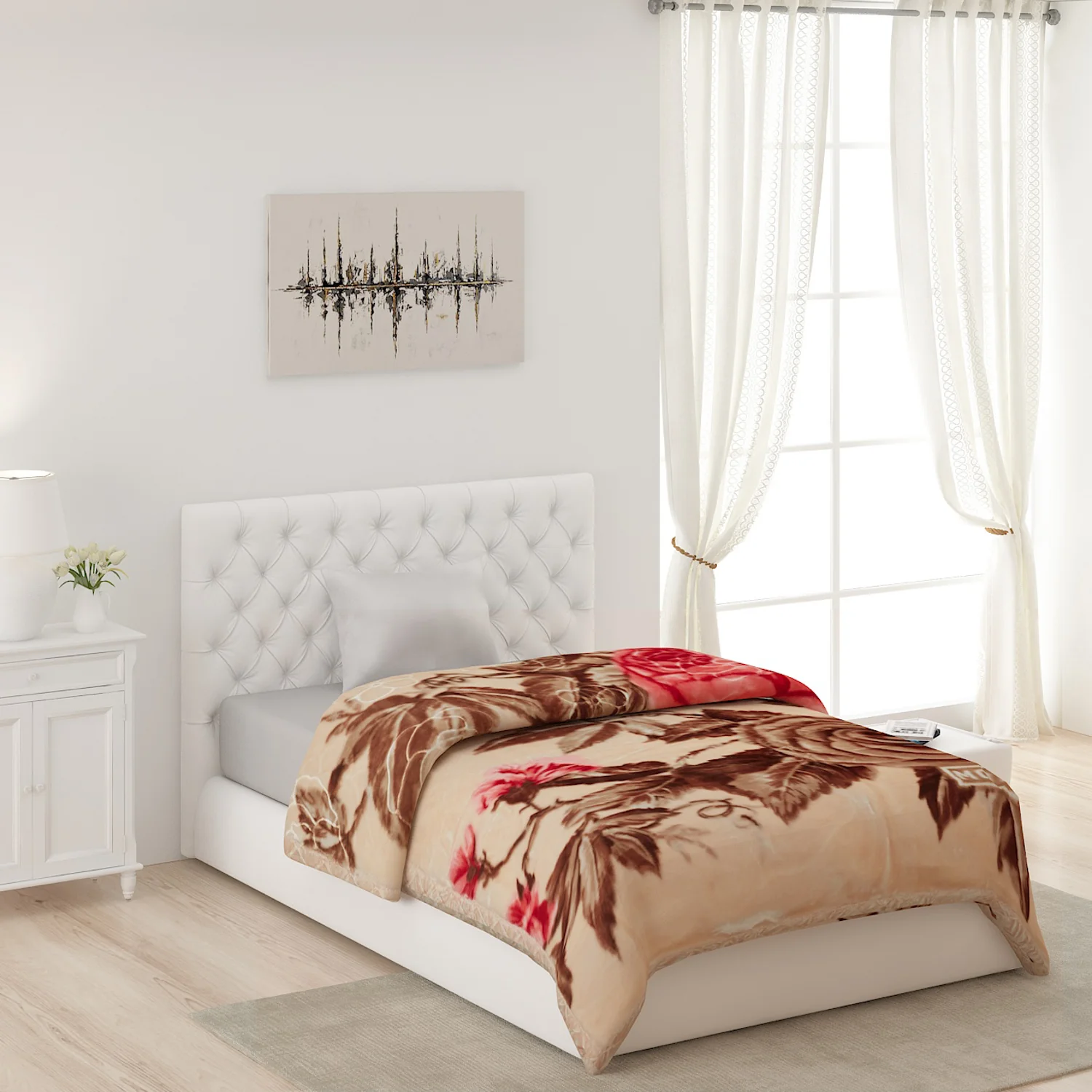 Printed Single Bed Blanket for Heavy Winter -2 Ply