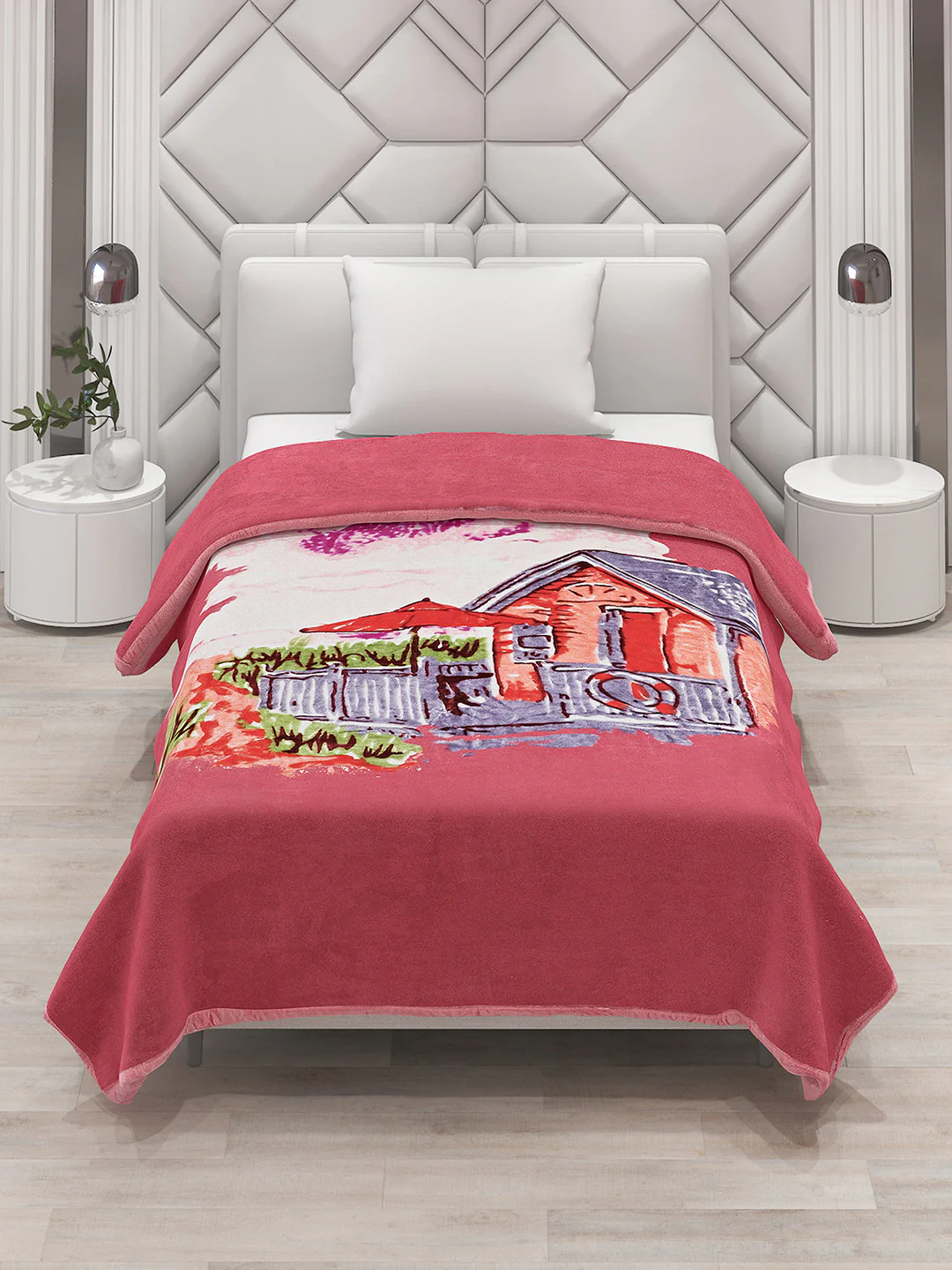 Printed Single Bed Blanket for Mild Winter -1 Ply - Image 2