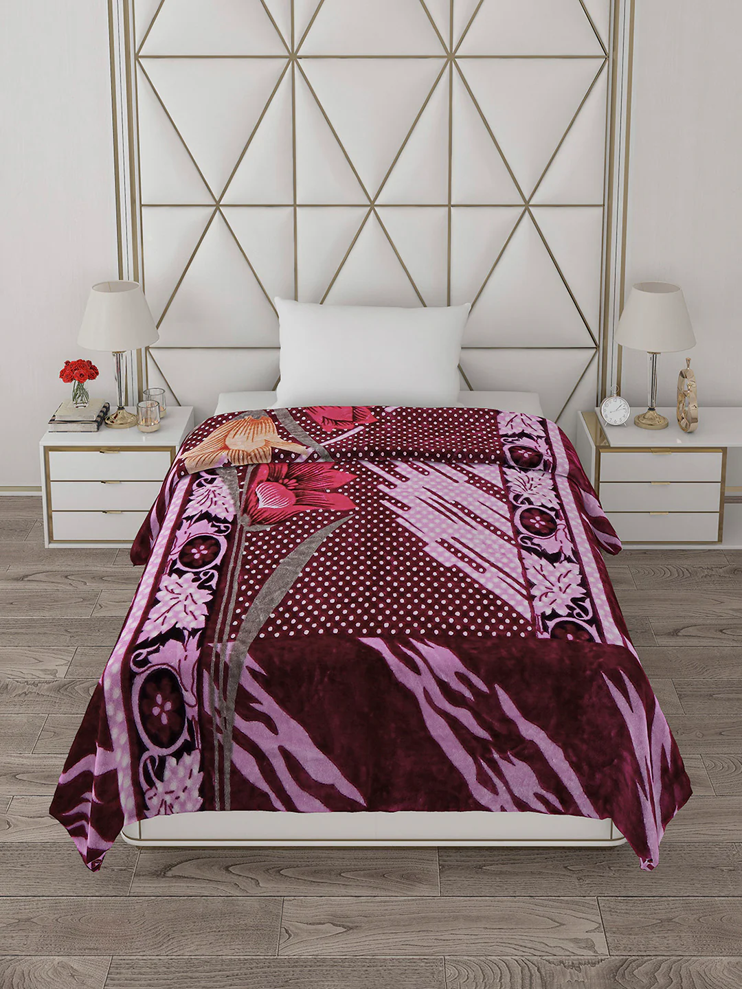 Printed Single Bed Blanket for Mild Winter -1 Ply - Image 3