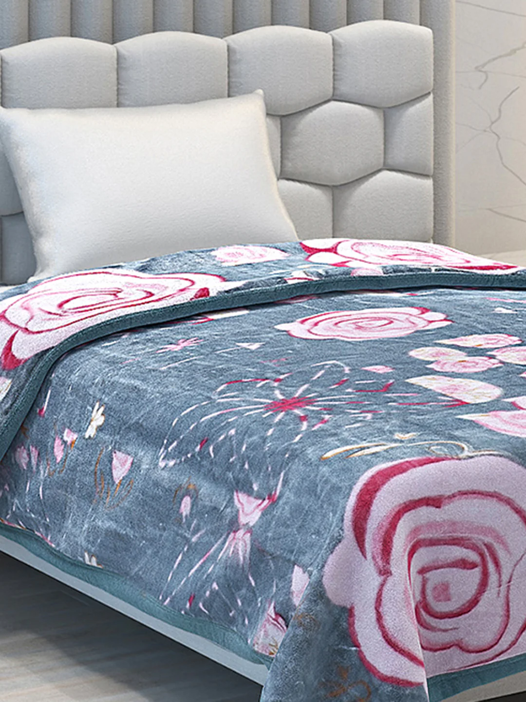 Printed Single Bed Blanket for Mild Winter -2 Ply - Image 4