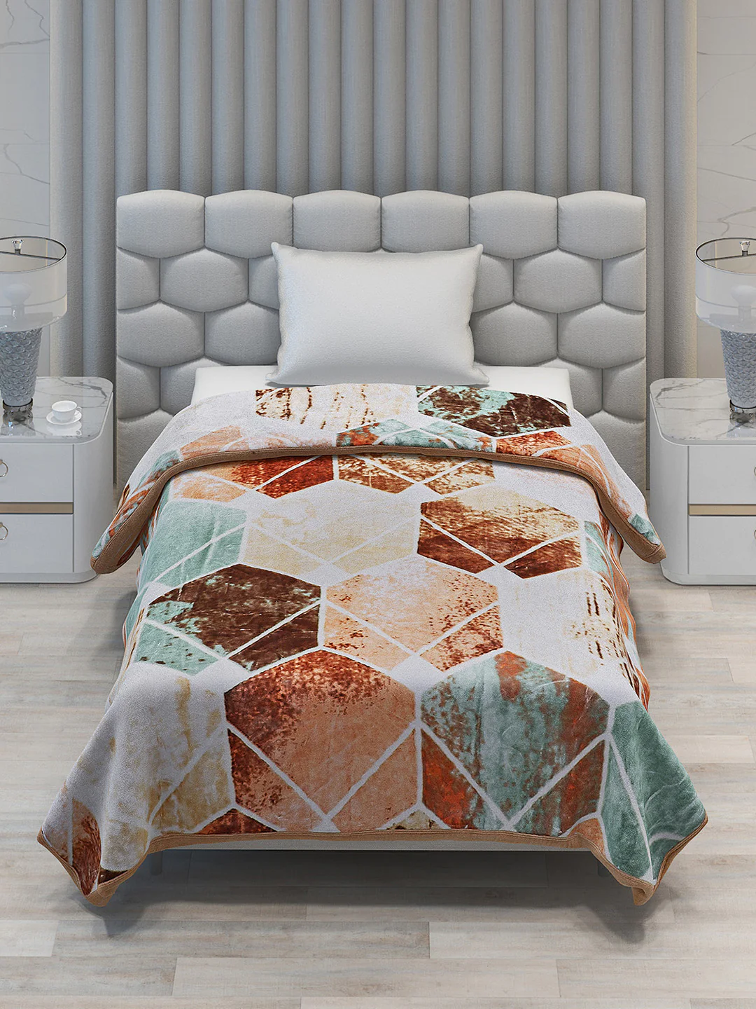 Printed Single Bed Blanket for Mild Winter -2 Ply - Image 2