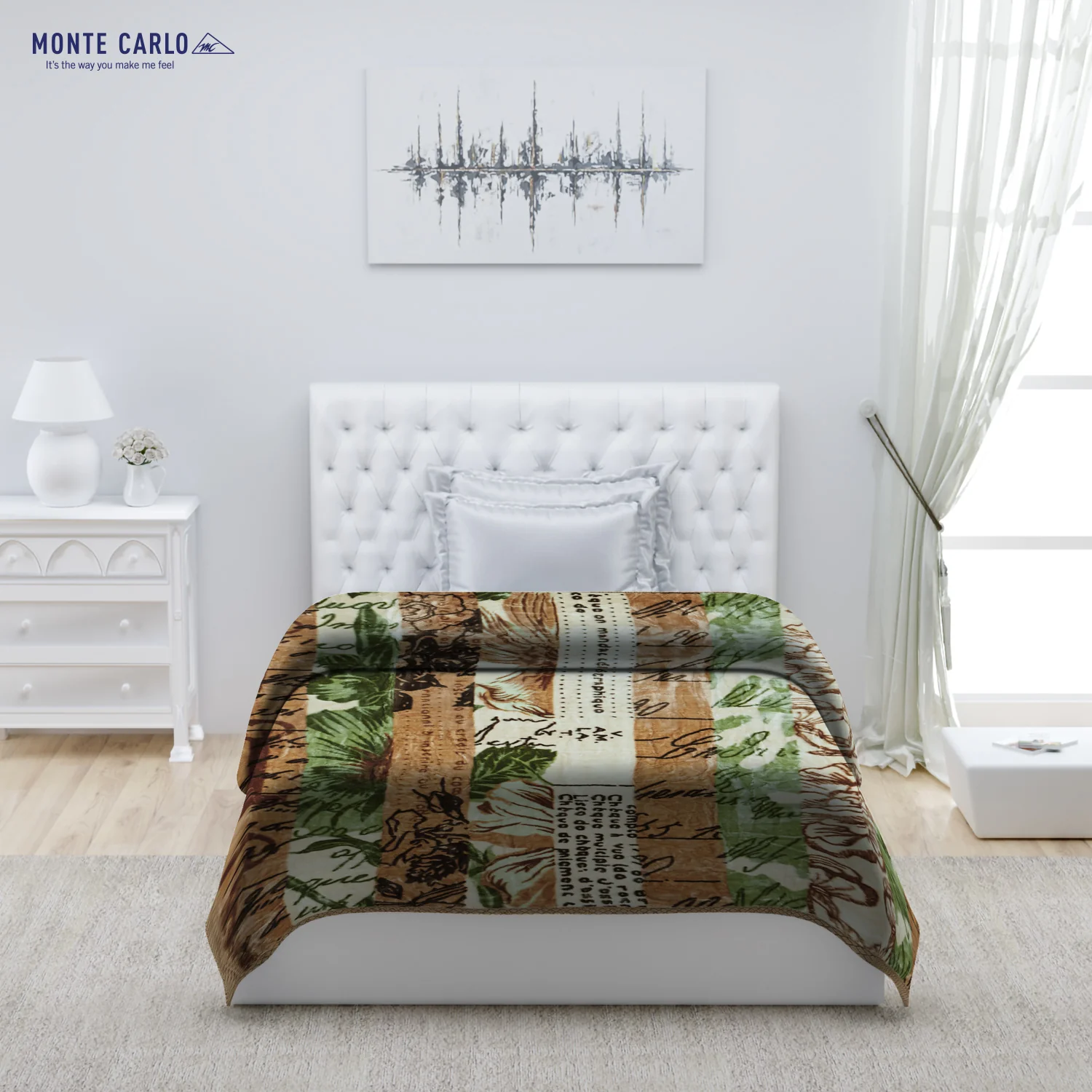 Printed Single Bed Blanket for Mild Winter -2 Ply - Image 2