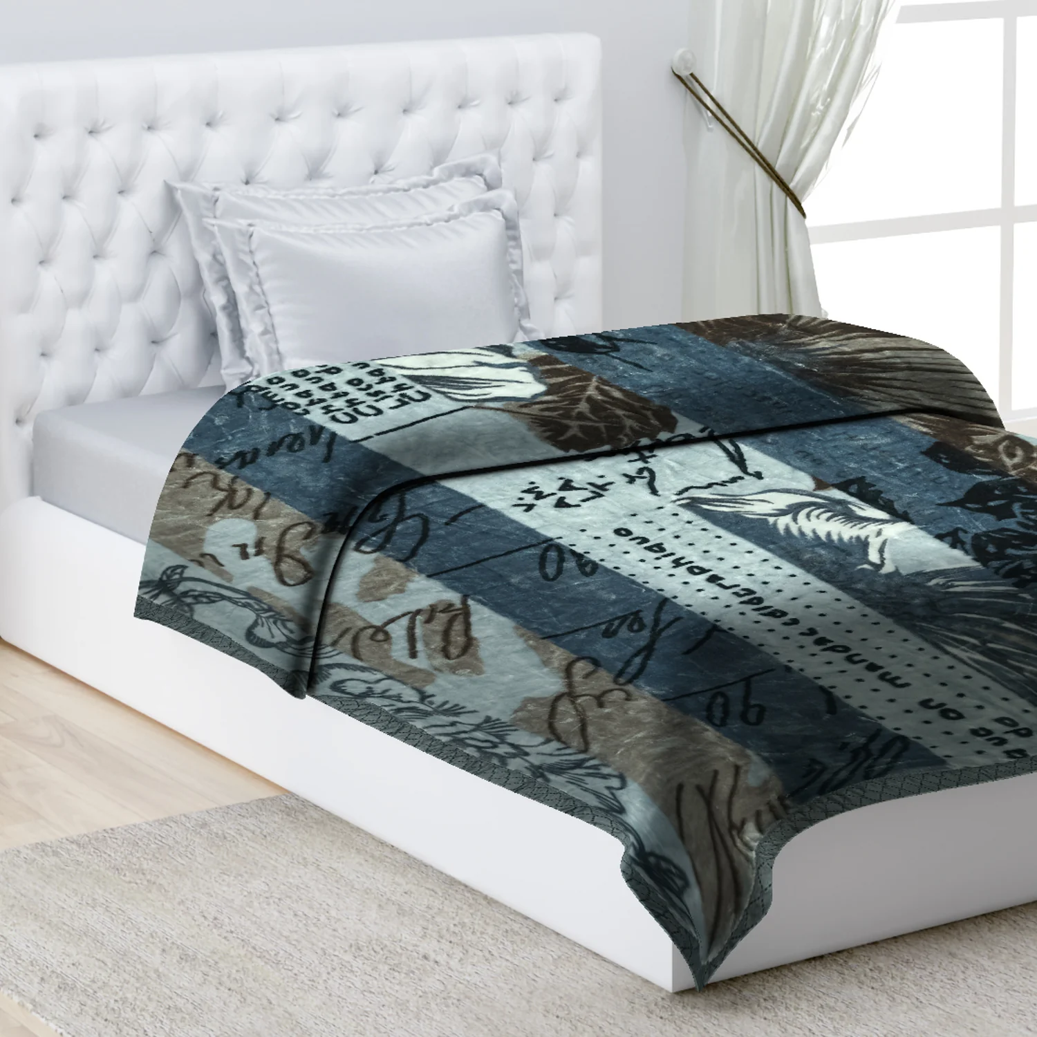 Printed Single Bed Blanket for Mild Winter -2 Ply - Image 9