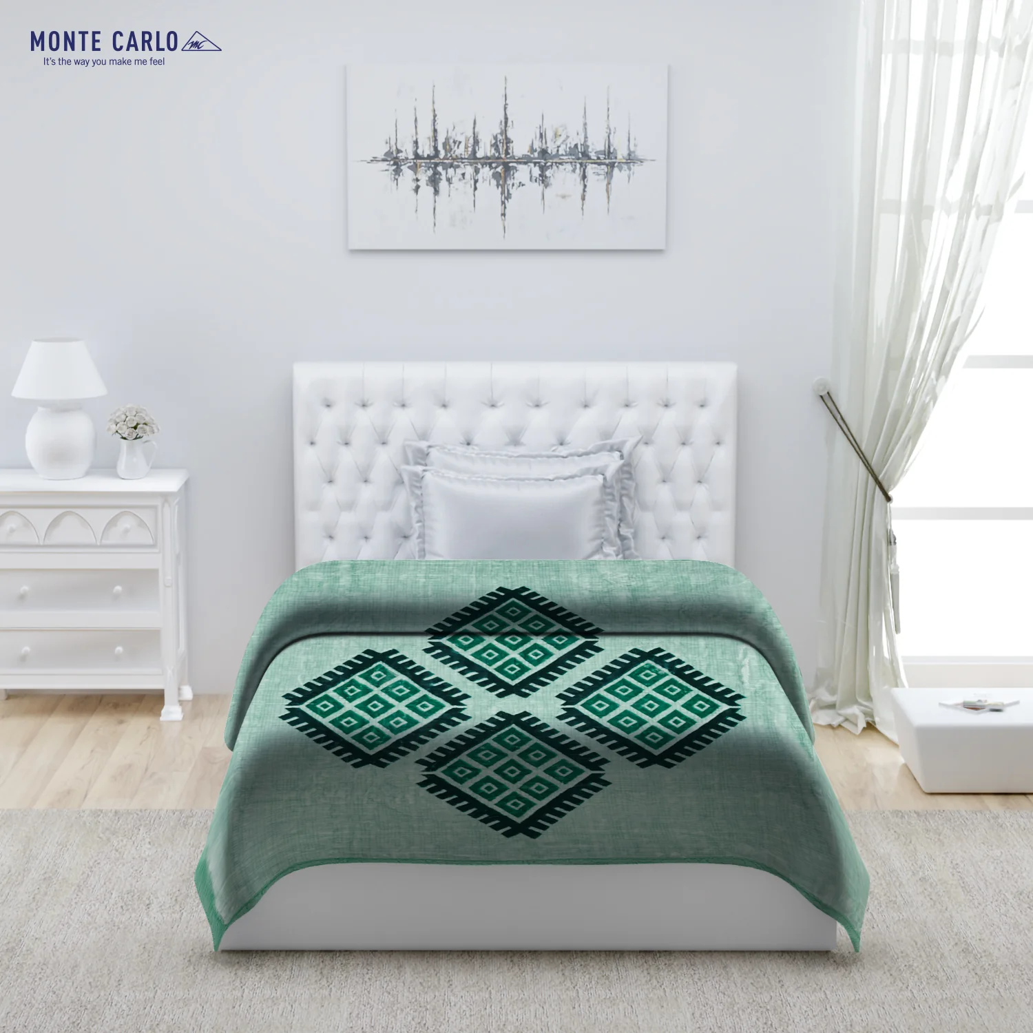 Printed Single Bed Blanket for Mild Winter -2 Ply - Image 2