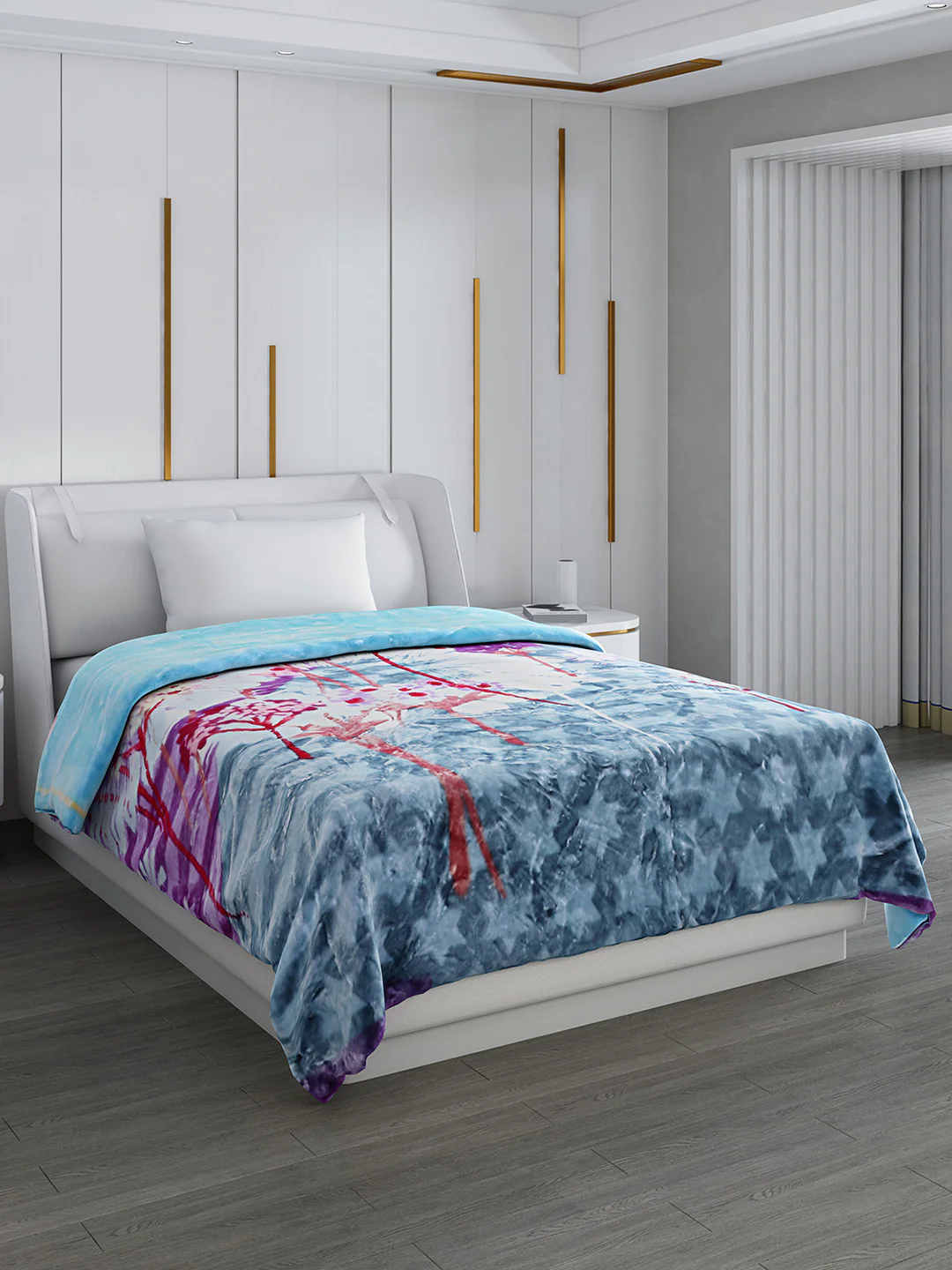 Printed Single Bed Blanket for Mild Winter -2 Ply - Image 4