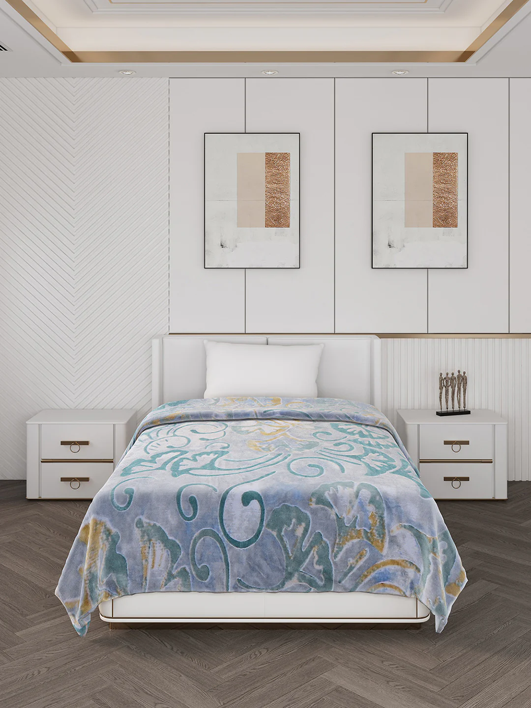 Printed Single Bed Blanket for Mild Winter -2 Ply - Image 2
