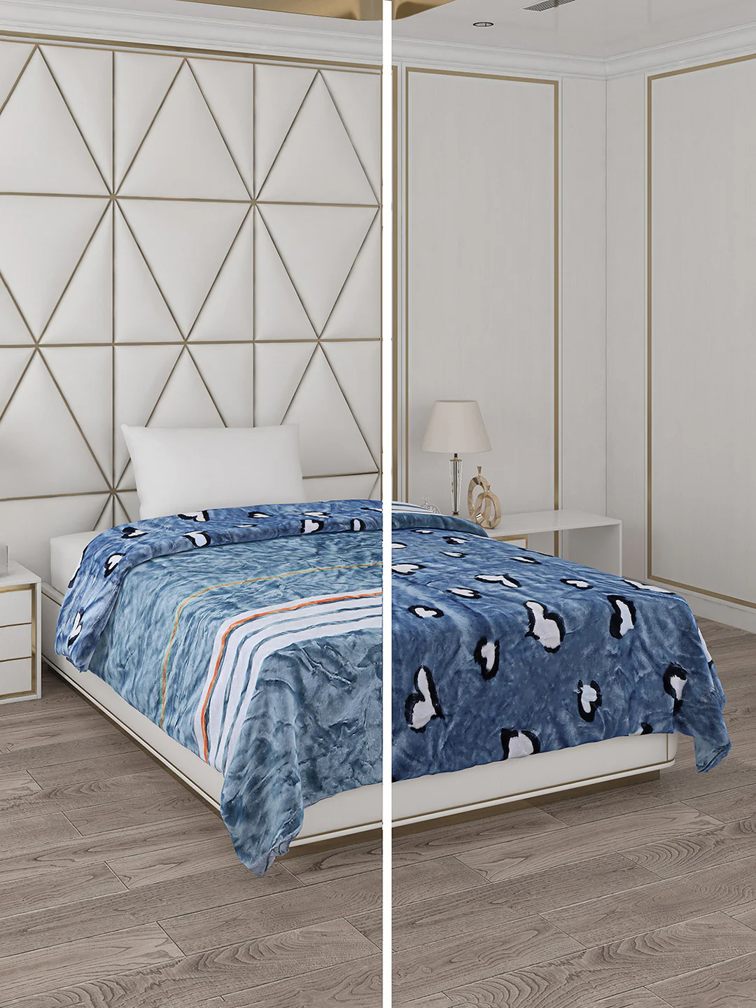 Printed Single Bed Blanket for Mild Winter -2 Ply - Image 2