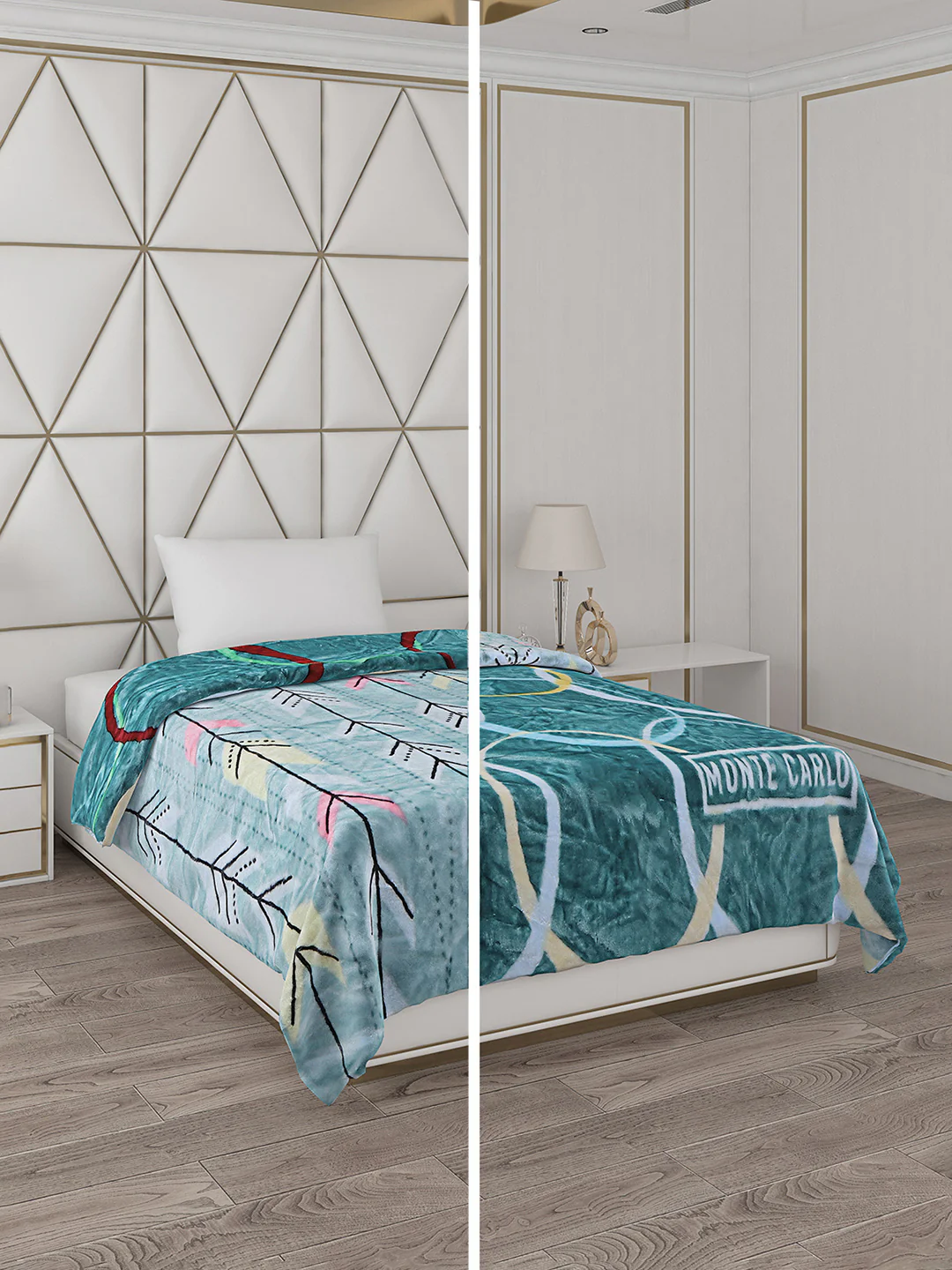 Printed Single Bed Blanket for Mild Winter -2 Ply - Image 2