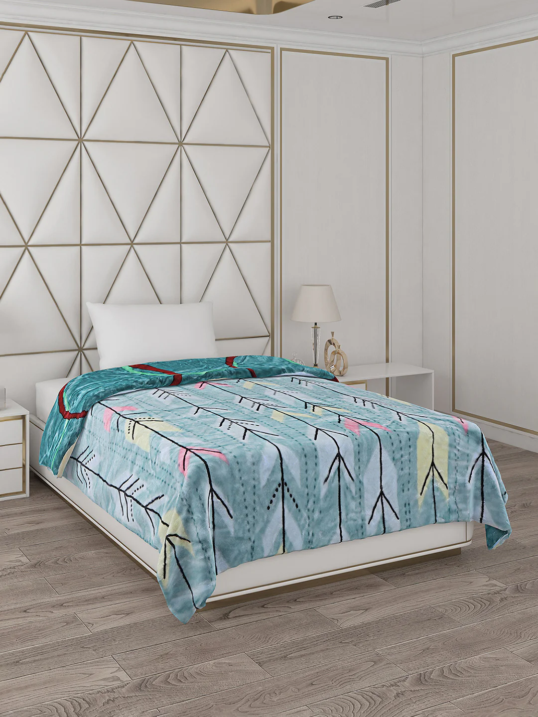 Printed Single Bed Blanket for Mild Winter -2 Ply - Image 5