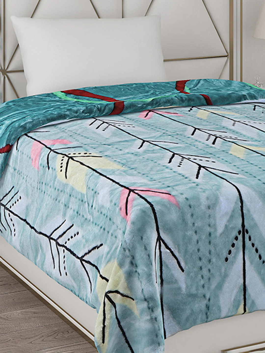 Printed Single Bed Blanket for Mild Winter -2 Ply - Image 6