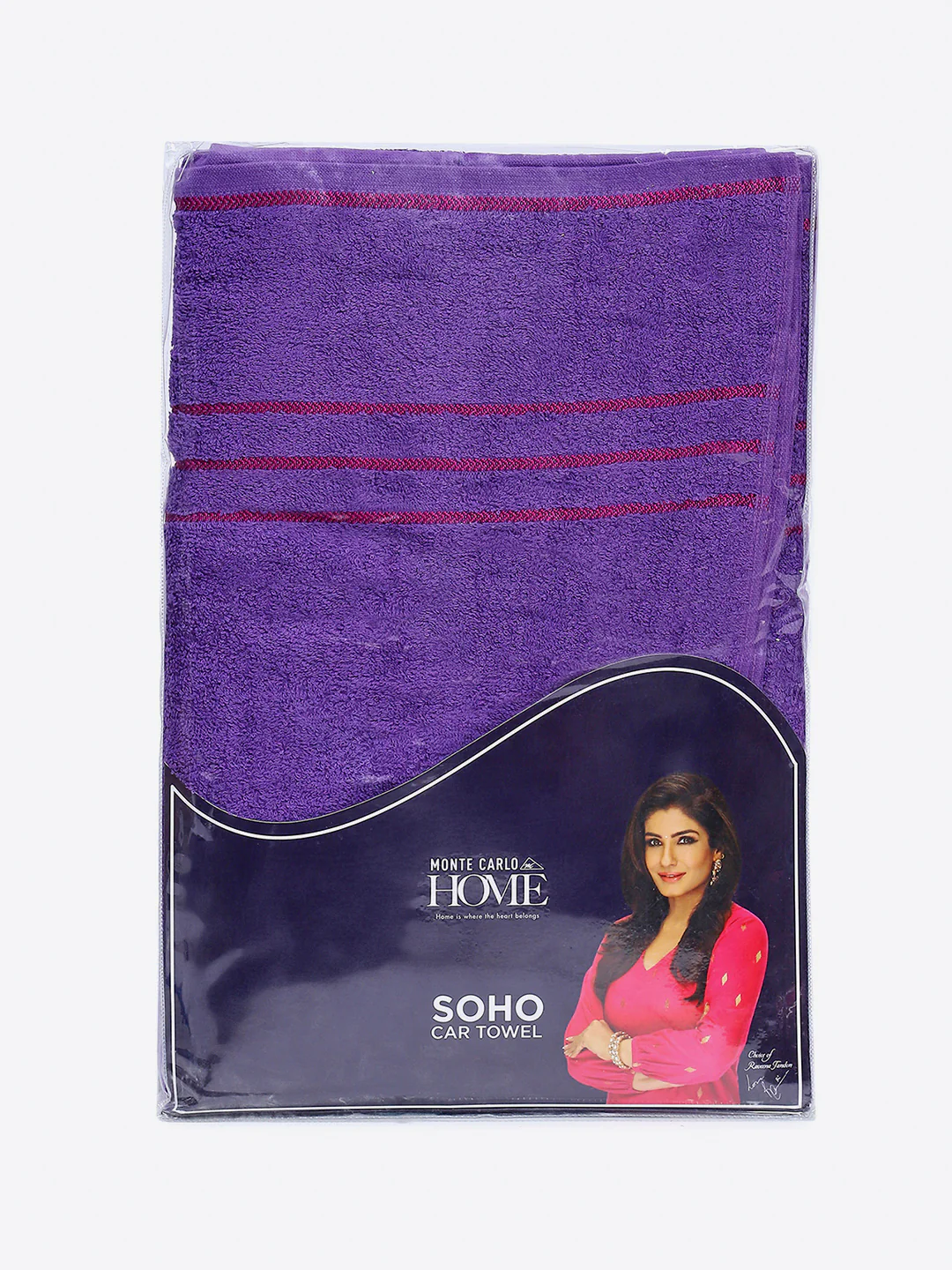 Purple Cotton Solid 350 GSM Car Towel (Soho) - Image 5