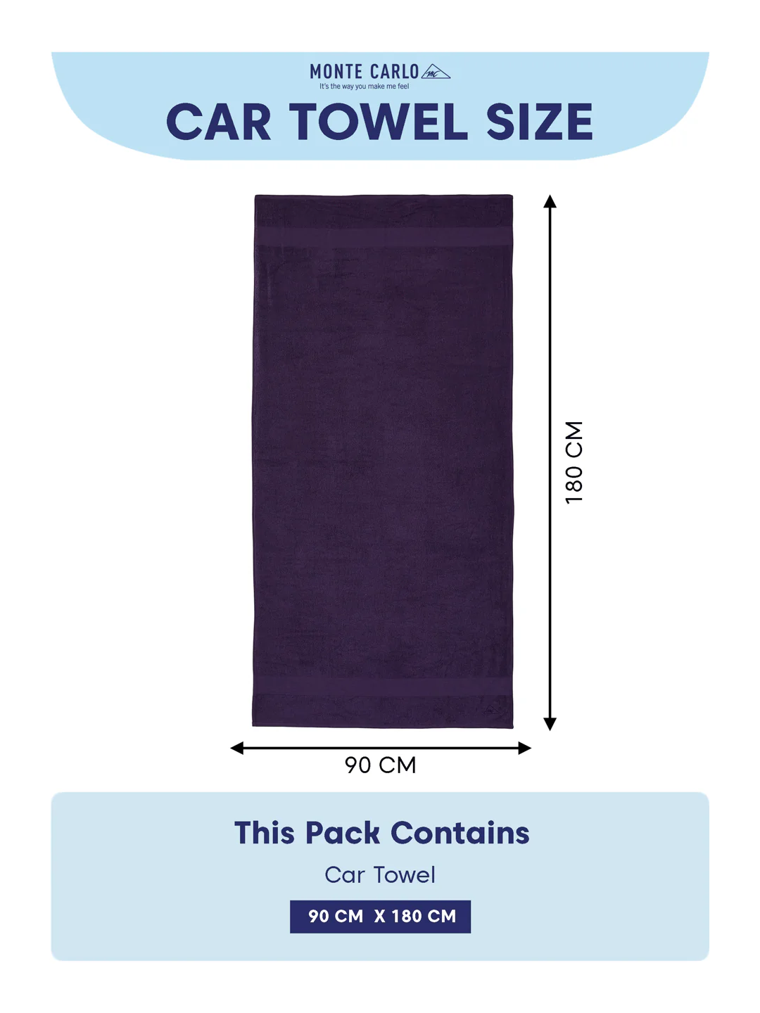 Purple Pure Cotton Solid 380 GSM Car Towel 1 Piece (Jazz Collection) - Image 7