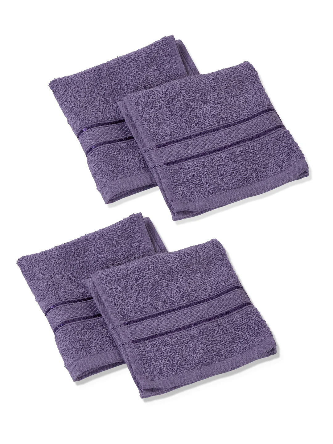 Purple Pure Cotton Solid 400 GSM Face Towel 4 Pc Set (Jasper Collection) - Image 4