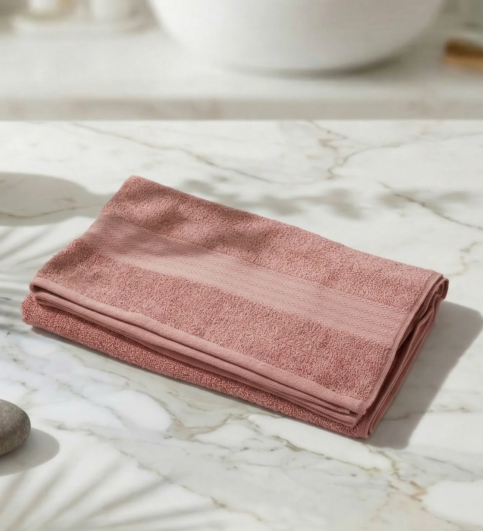 Quartz Pink Pure Cotton Solid 380 GSM Bath Towel 1 Piece (Jazz Collection) - Image 2