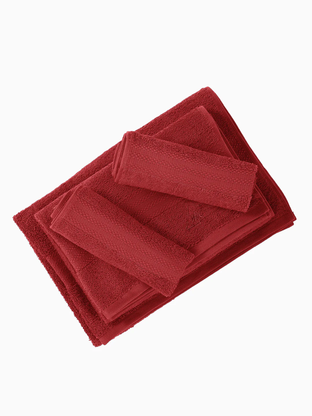 Red 100% Cotton Solid 380 GSM Bath Towel Jazz 4 Pc Set Gifting Box Pack - Image 6