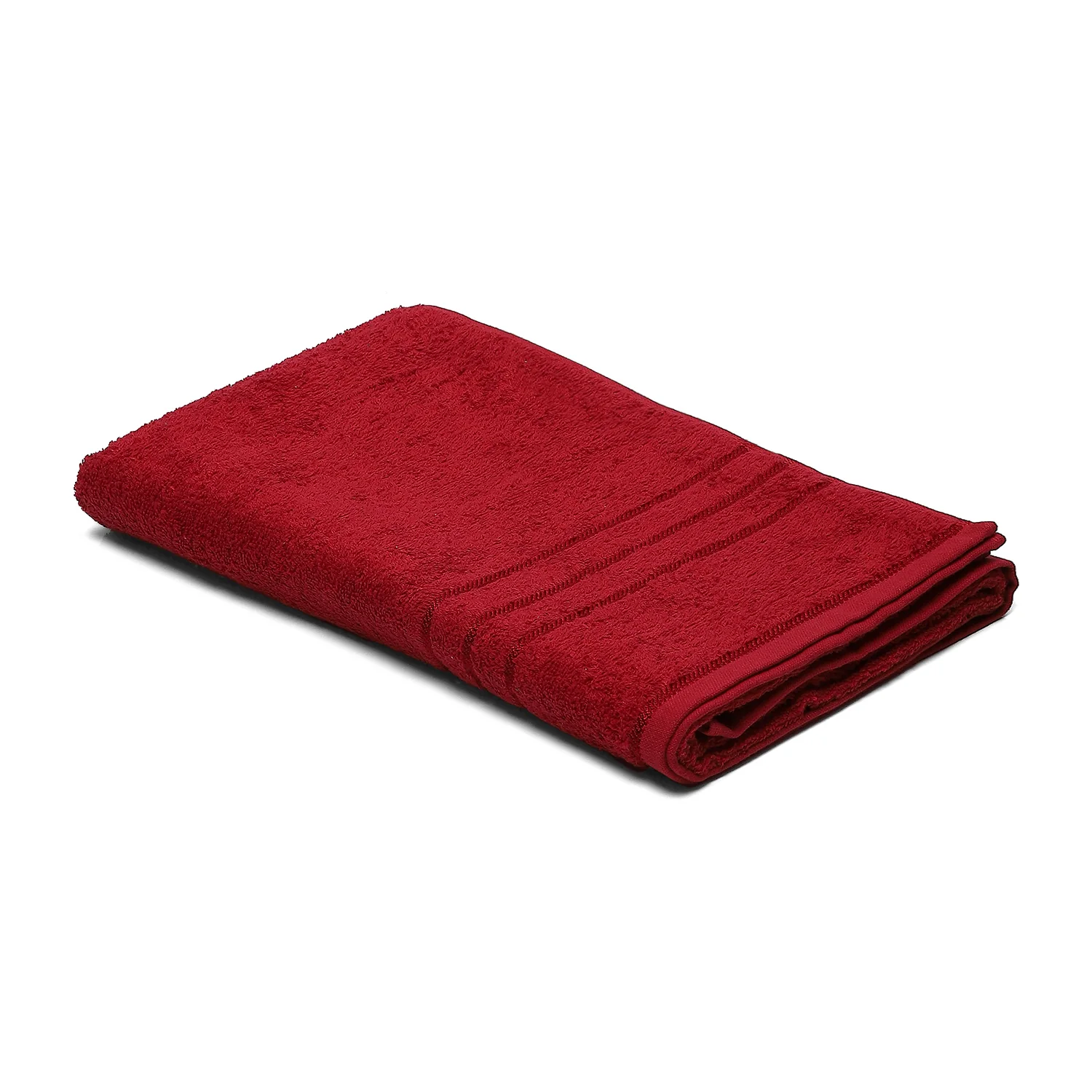 Red Cotton 350 GSM Bath Towel - Image 2