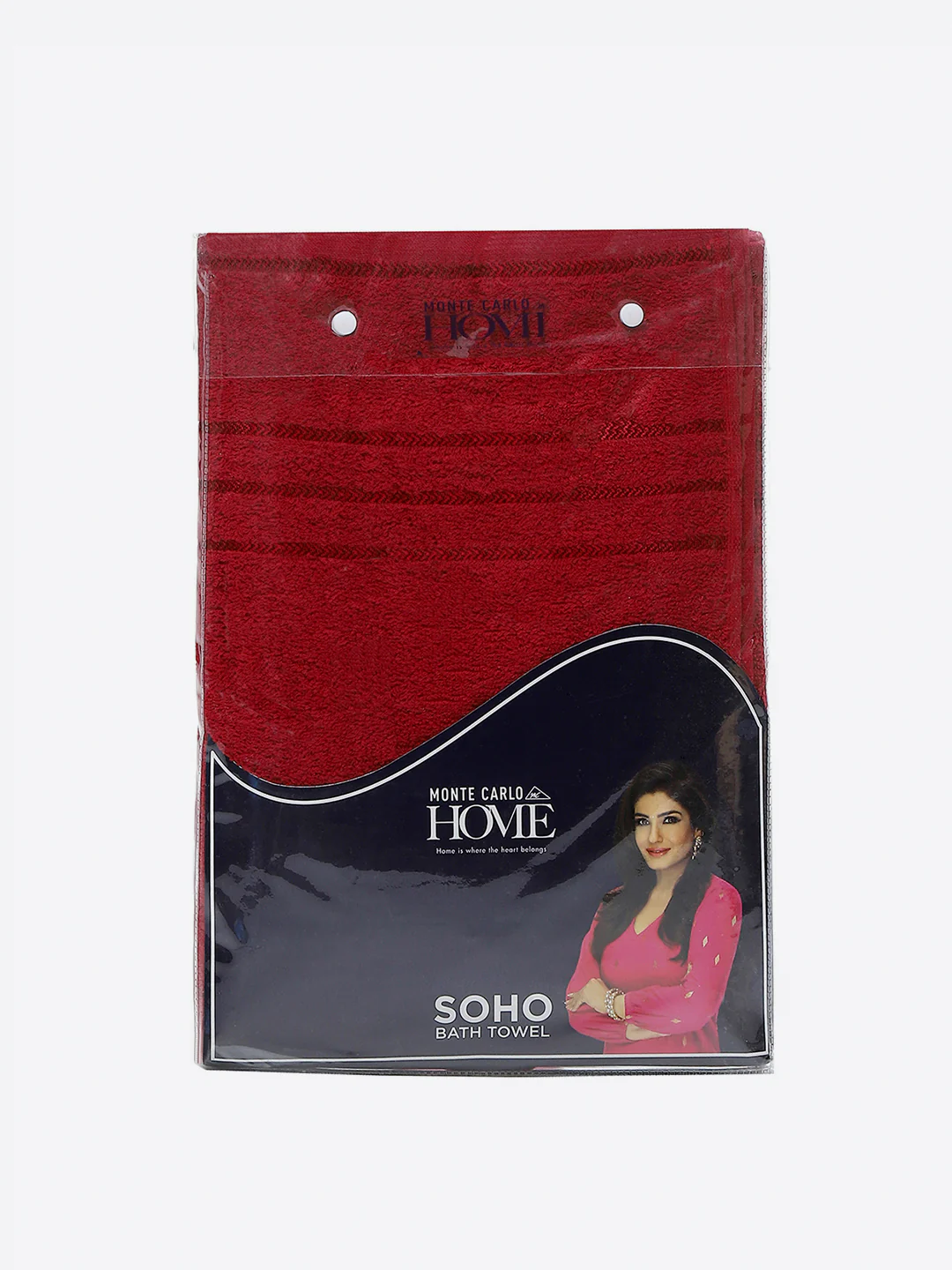Red Cotton 350 GSM Bath Towel - Image 5