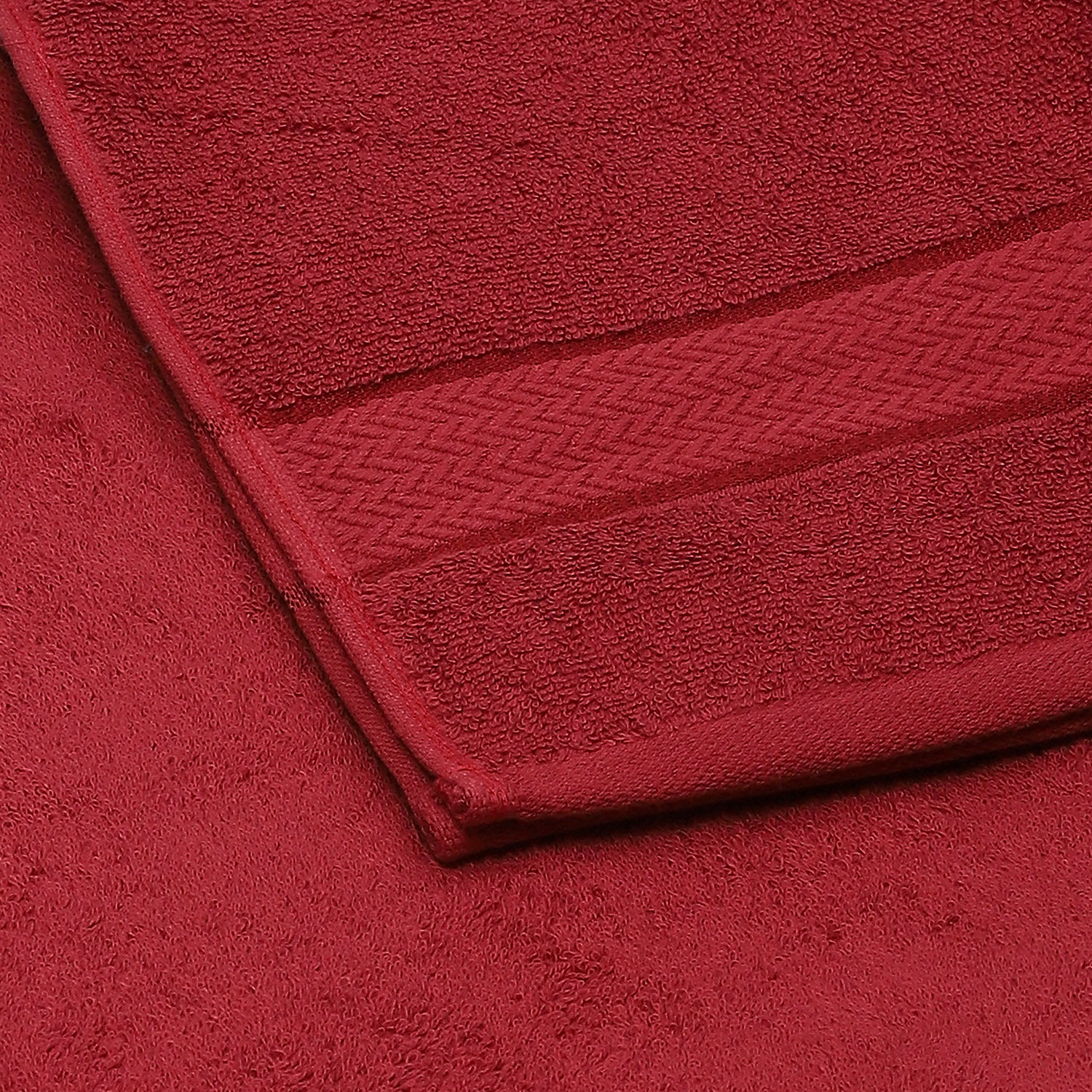 Red Cotton 450 GSM Bath Towel - Image 3