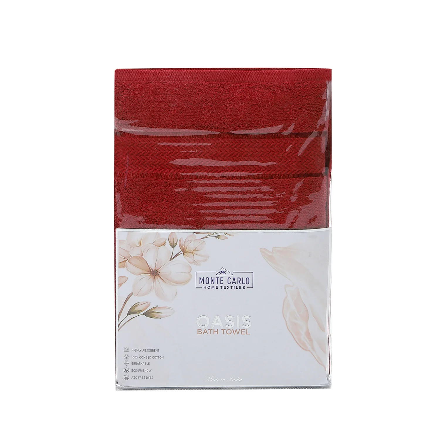 Red Cotton 450 GSM Bath Towel - Image 5