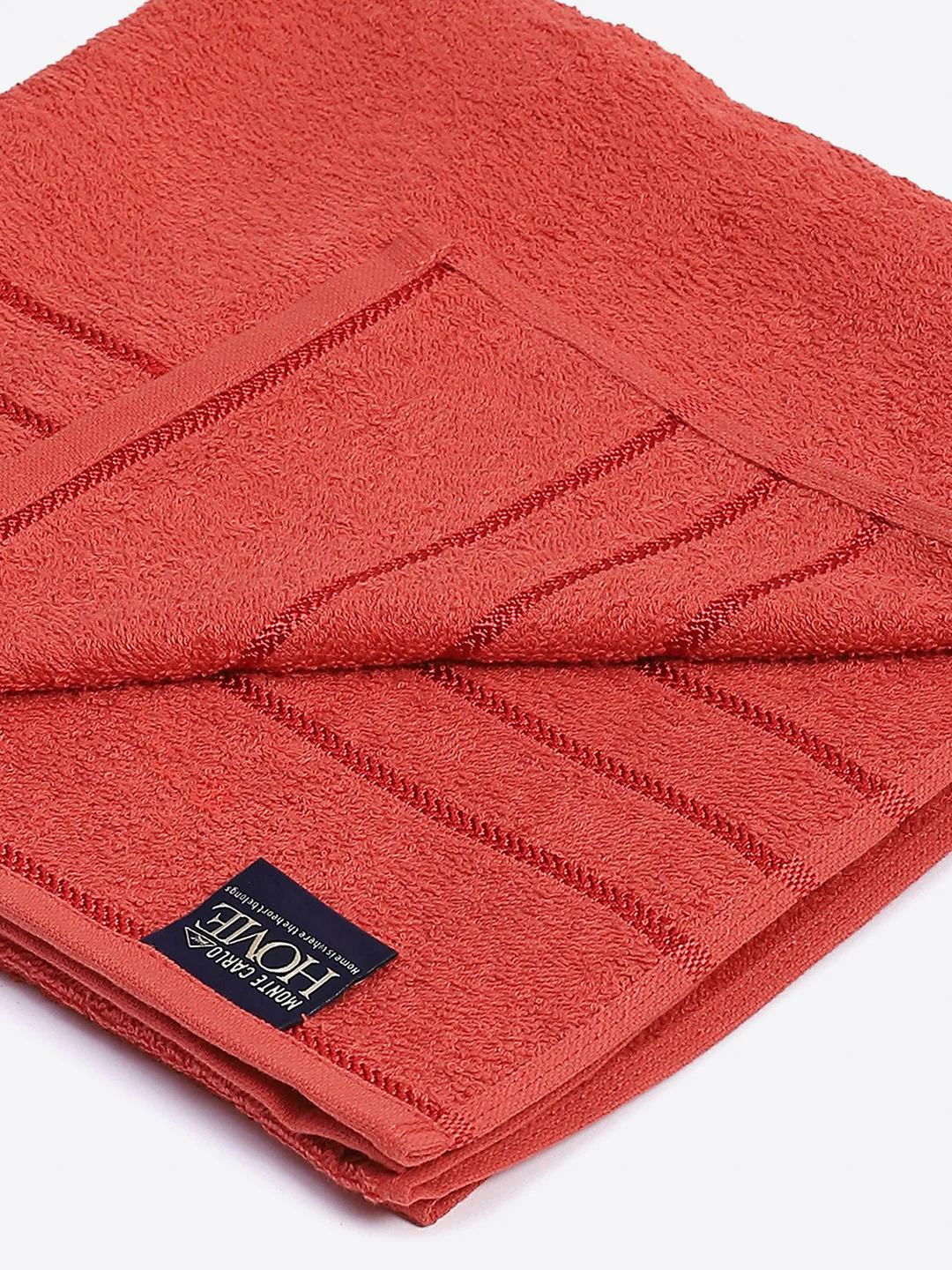 Red Cotton Solid 350 GSM Bath Towel (Soho) - Image 3