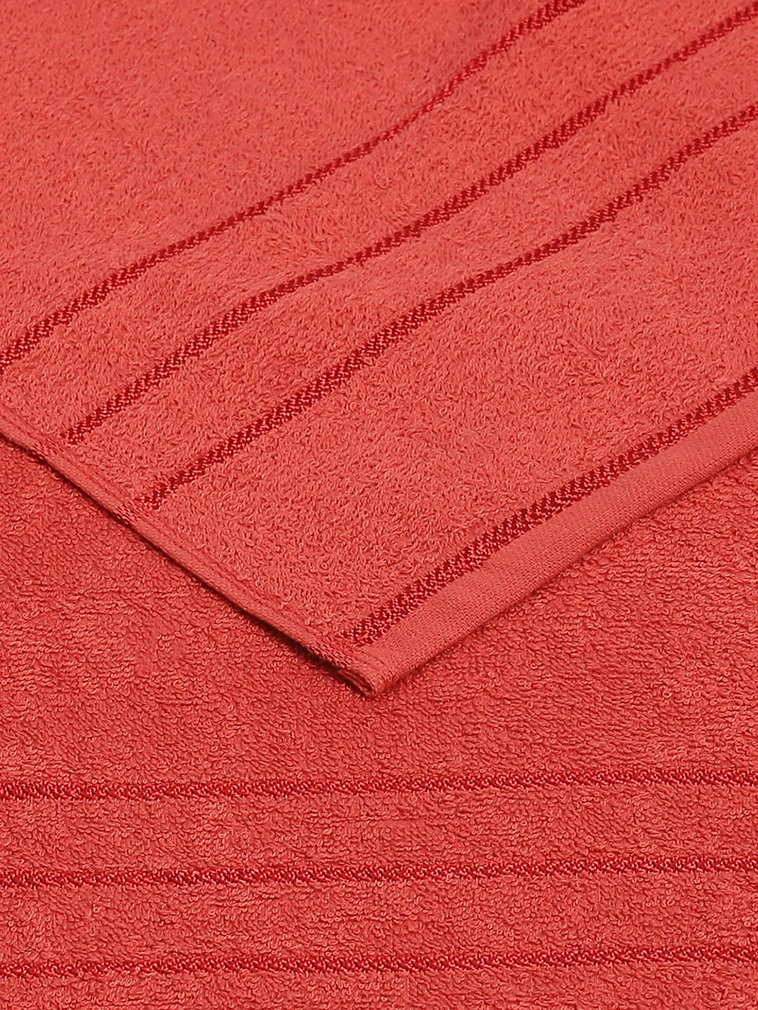 Red Cotton Solid 350 GSM Bath Towel (Soho) - Image 4