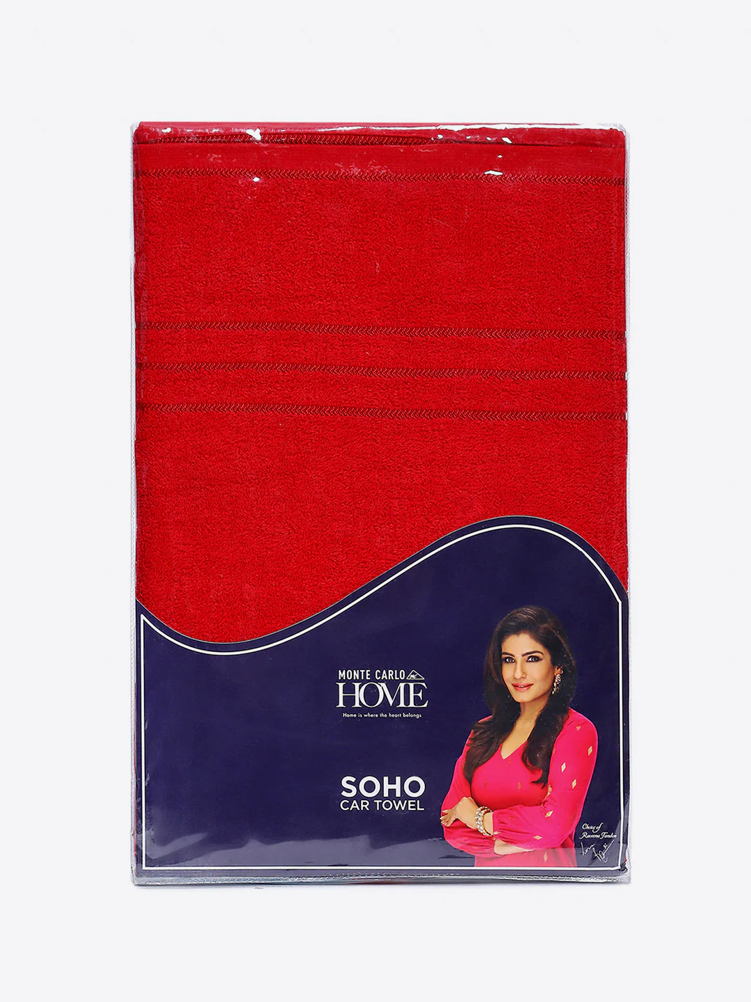Red Cotton Solid 350 GSM Car Towel (Soho) - Image 5