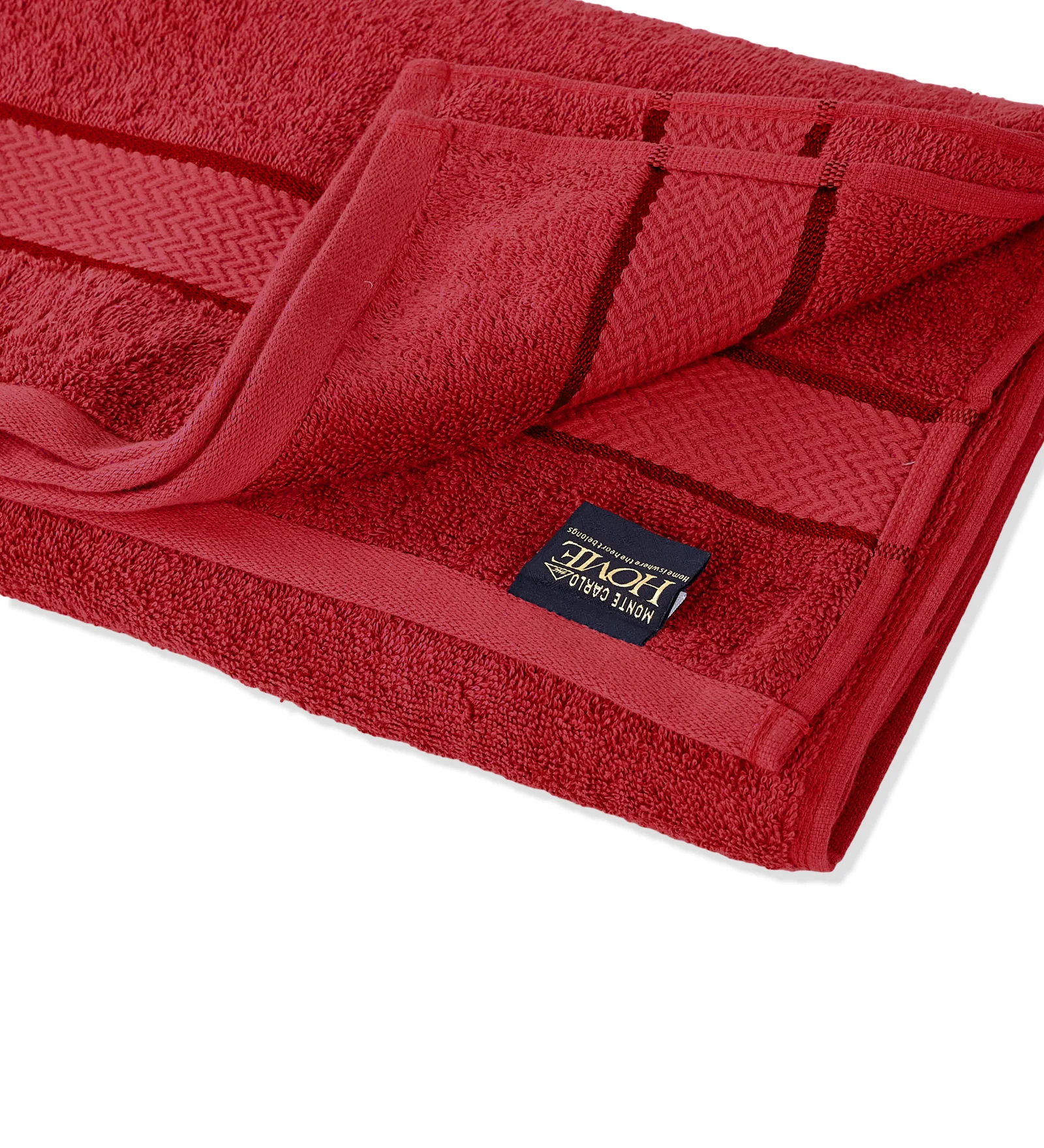 Red Pure Cotton Solid 450 GSM Bath Towel 1 Piece (Oasis Collection) - Image 5