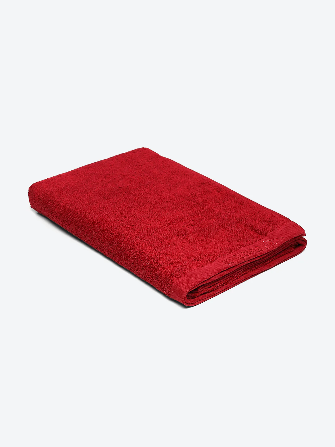 Red Solid Pure Cotton 350 GSM Bath Towel (Oslo) - Image 2