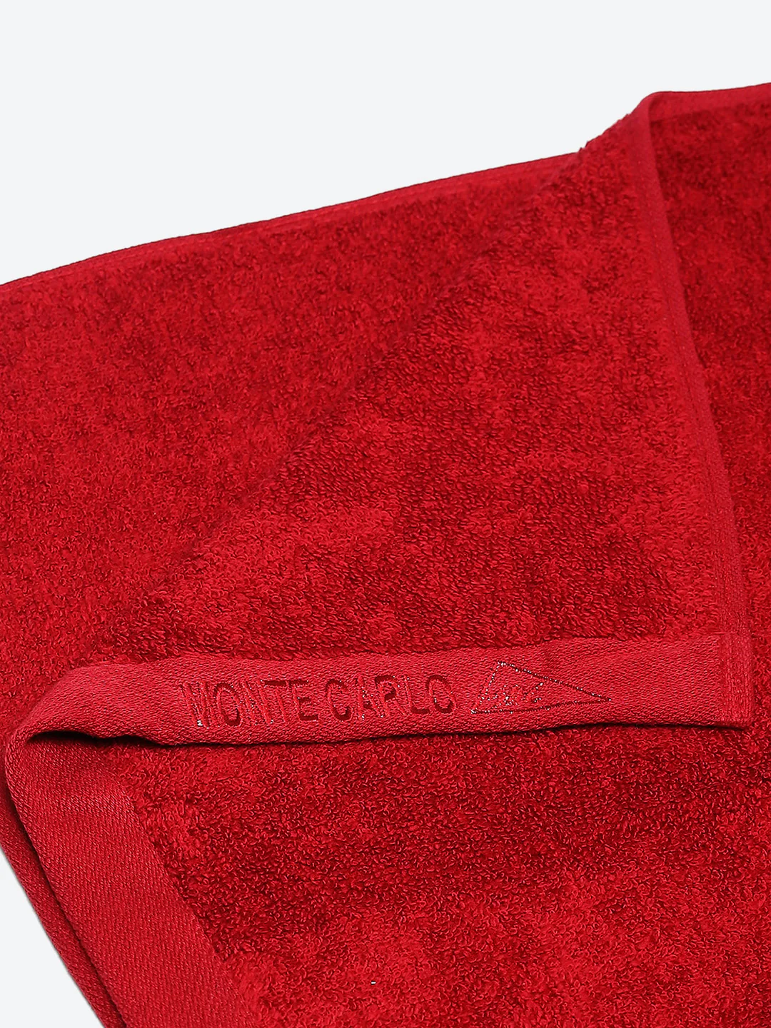 Red Solid Pure Cotton 350 GSM Bath Towel (Oslo) - Image 3