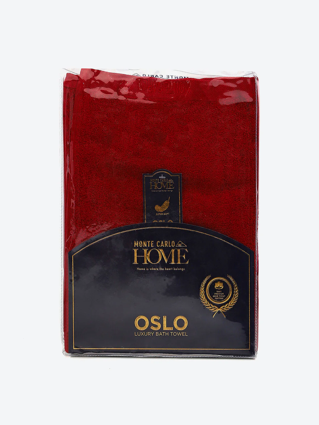 Red Solid Pure Cotton 350 GSM Bath Towel (Oslo) - Image 5