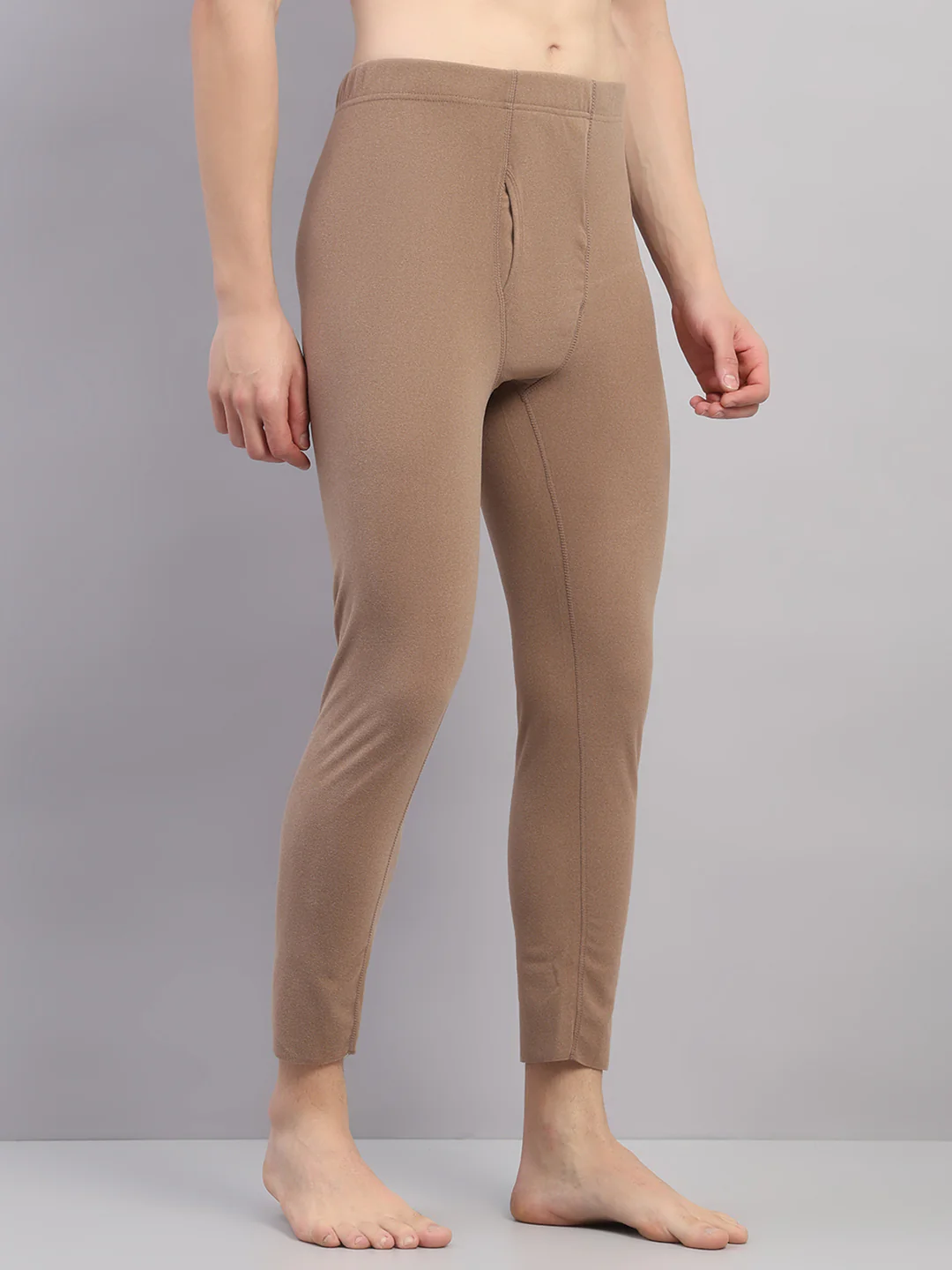 Rock.it Men Beige Solid Regular Fit Thermal Lower - Image 4