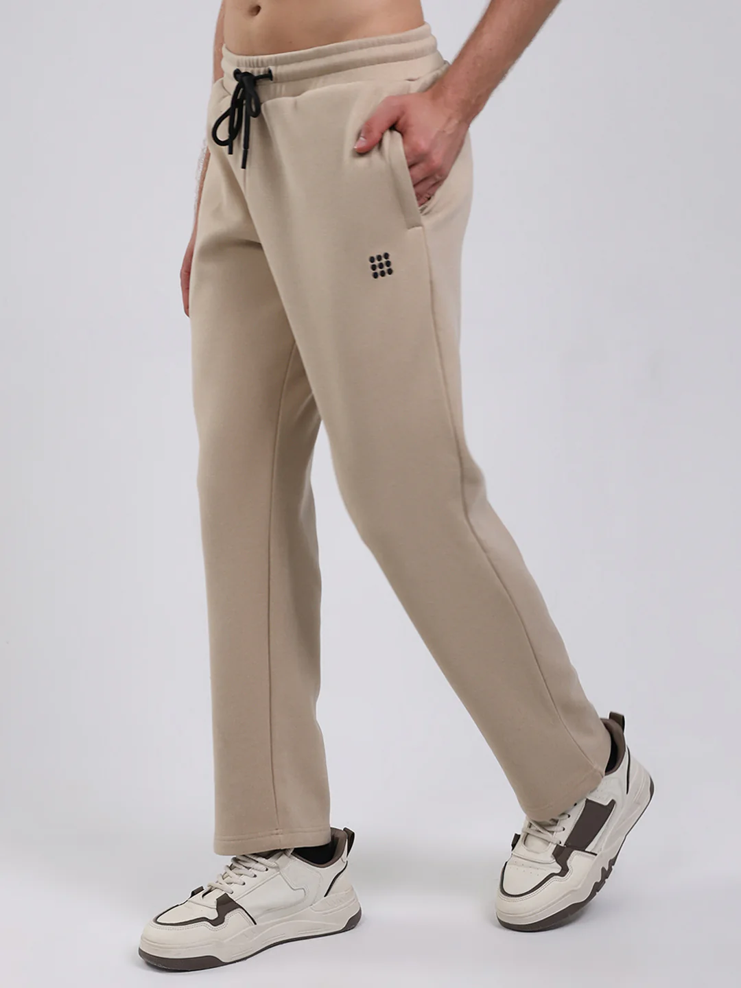 Rock.it Men Beige Solid Round Neck Full Sleeve Winter Tracksuit - Image 7