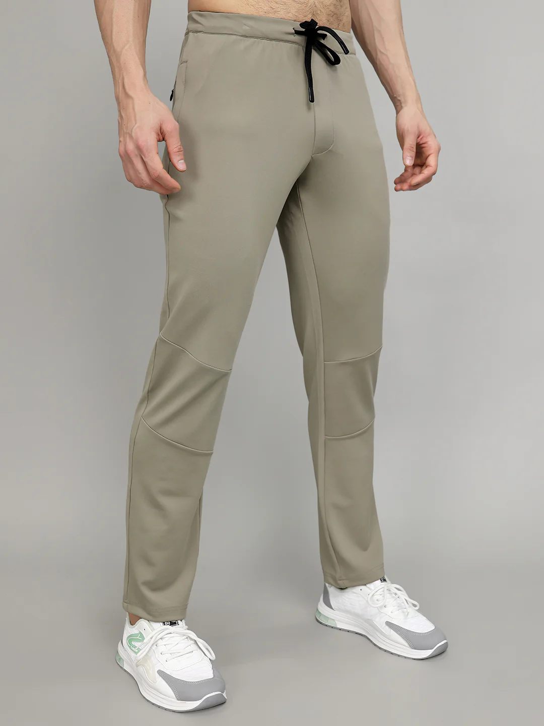 Rock.it Men Beige Solid Slim Fit Lower - Image 3