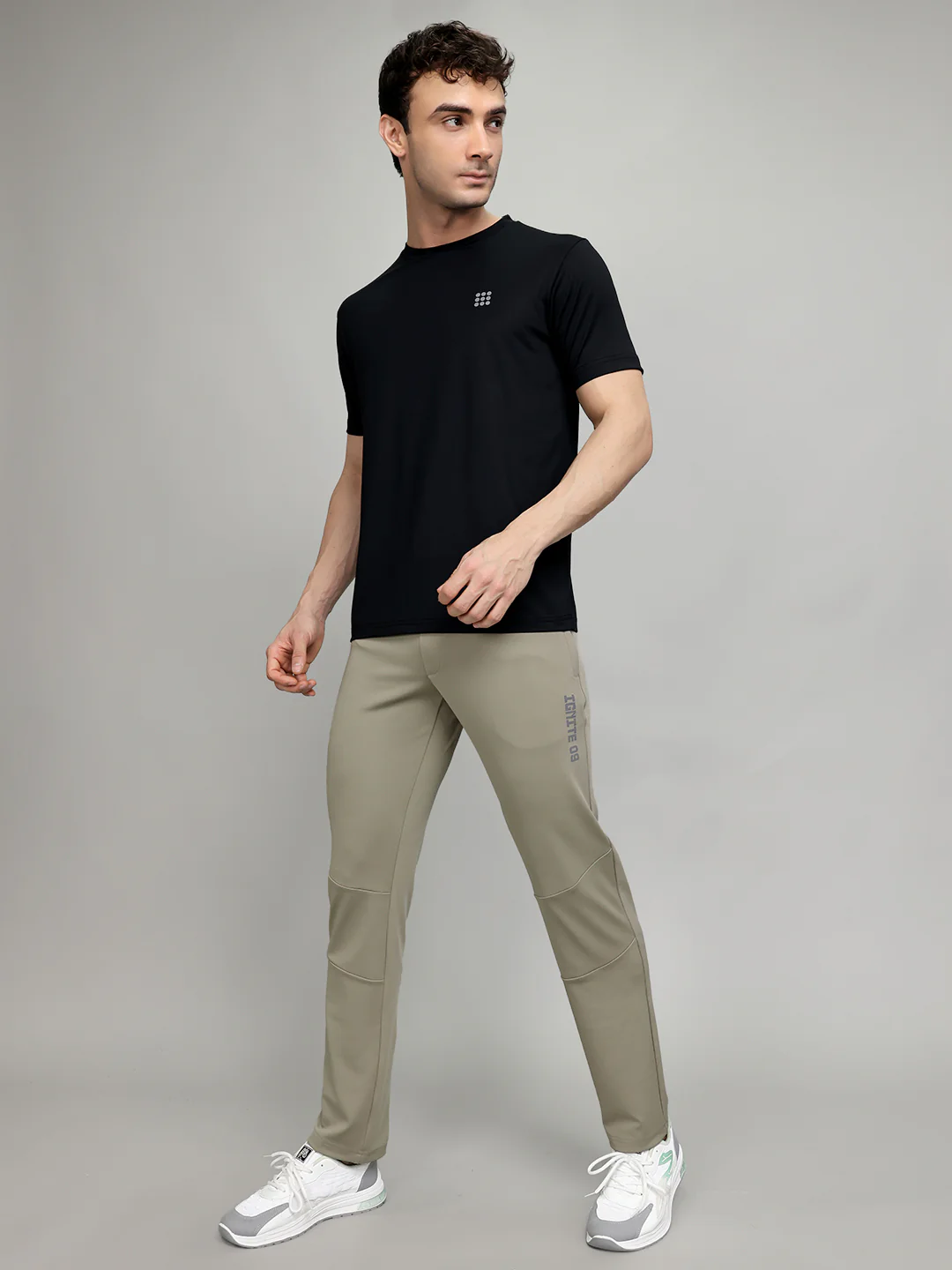 Rock.it Men Beige Solid Slim Fit Lower - Image 6