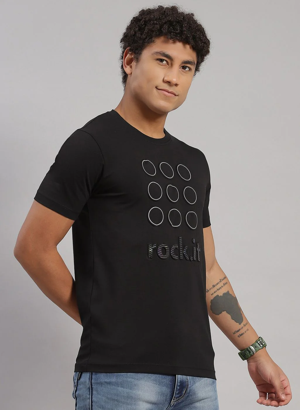 Rock.it Men Black Printed T-Shirt - Image 3