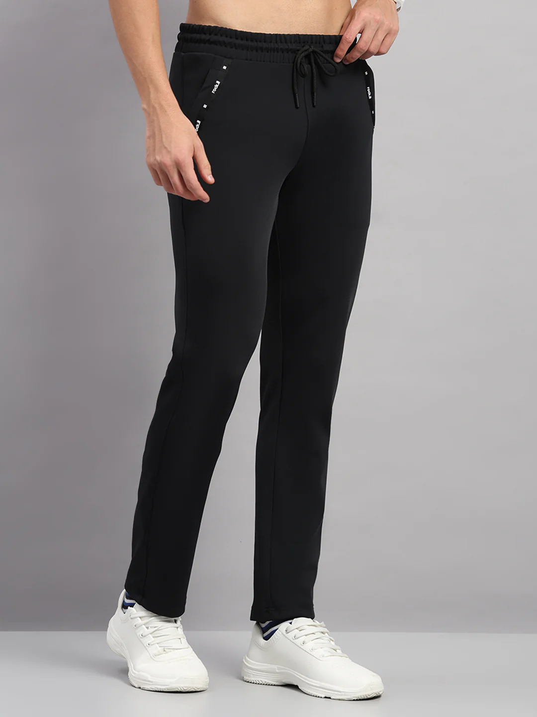 Rock.it Men Black Self Design Slim Fit Winter Lower - Image 4